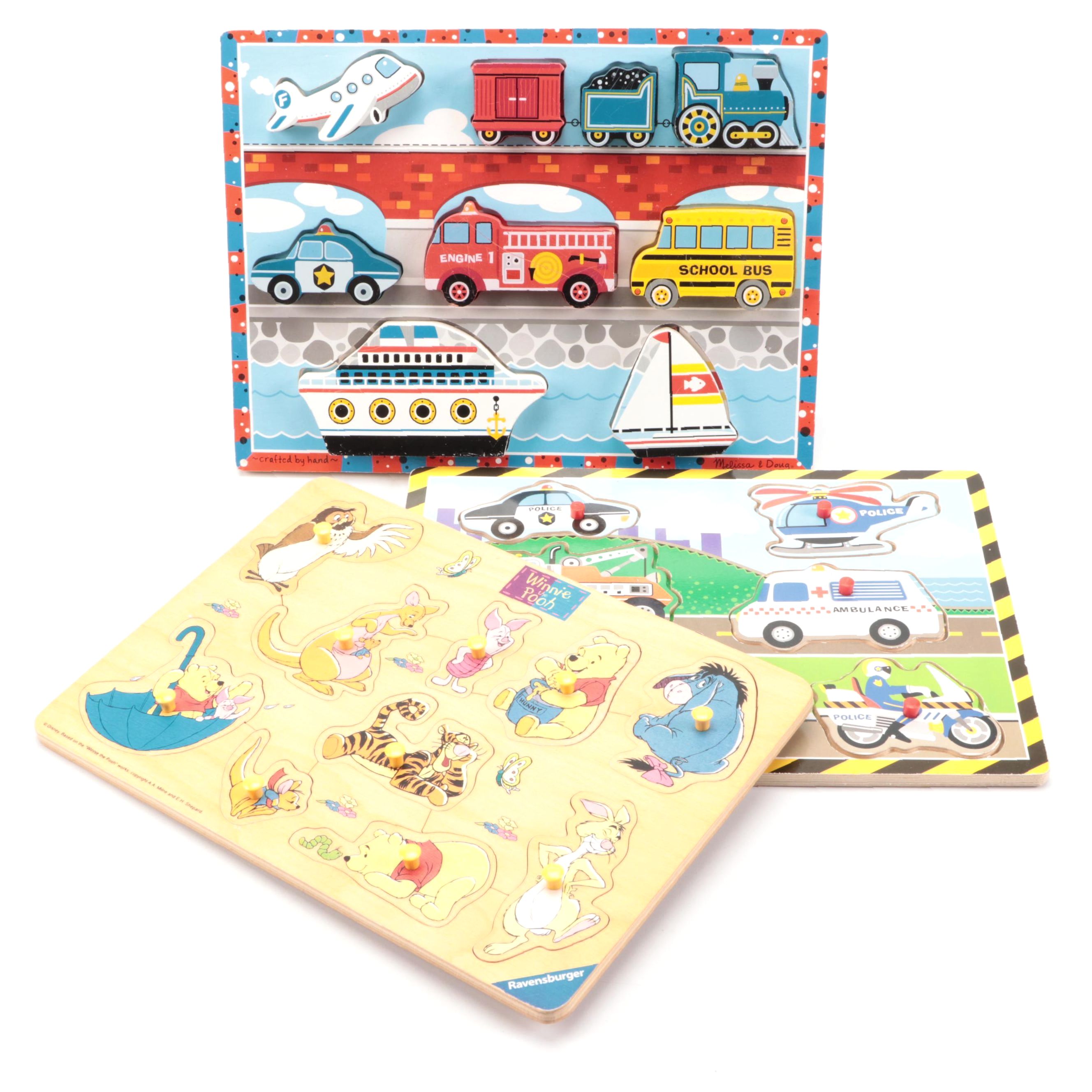 Melissa & Doug, Ravensburger, and Circo Wooden Block Children's Puzzles