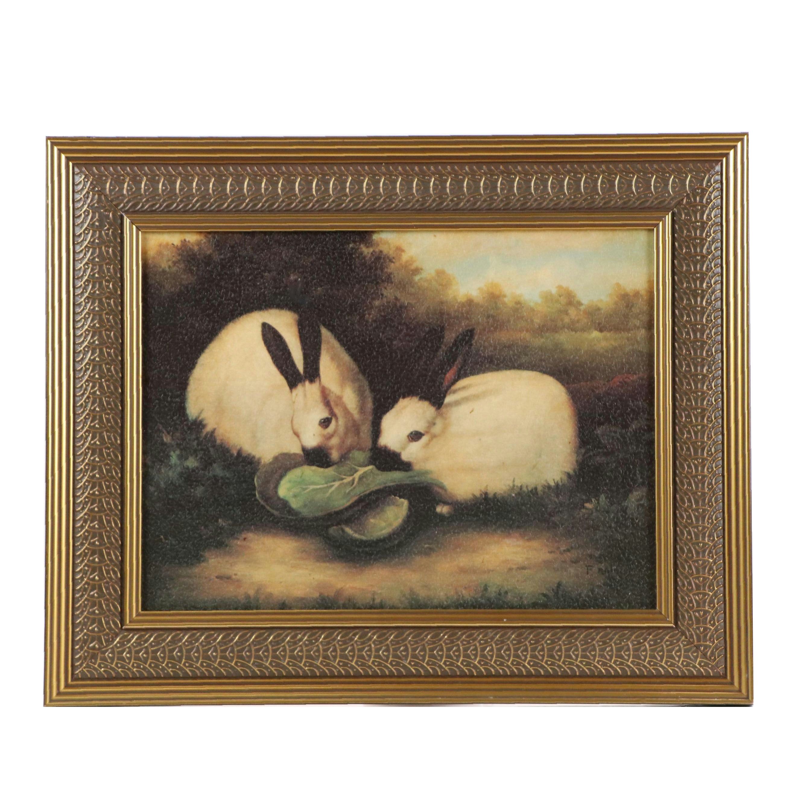 Offset Lithograph After P. Rolence "Himalayan Rabbits"