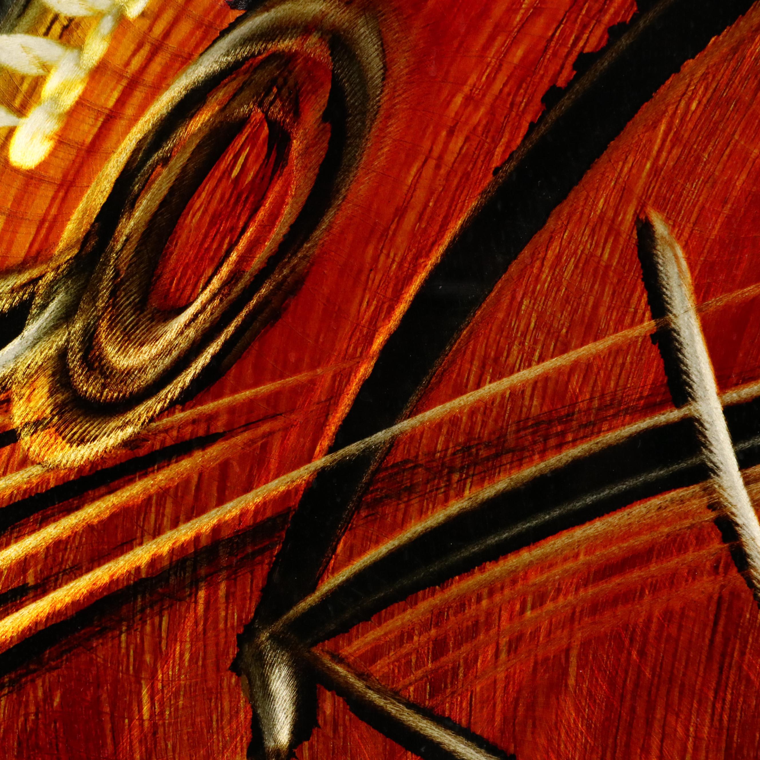 Colored and Engraved Metal Art with Musical Motifs, 2014