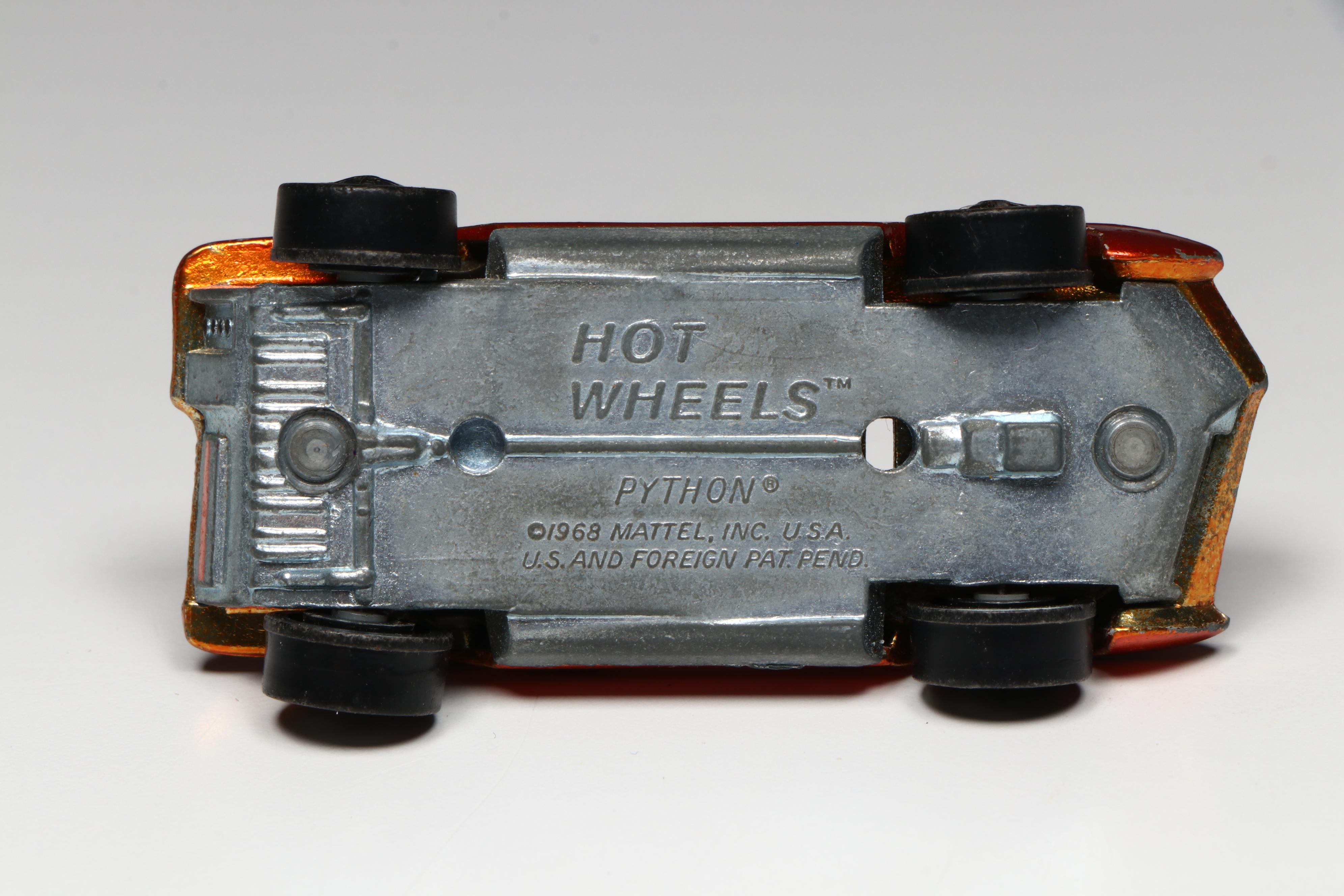 Hot Wheels "Beatnik Bandit" and "Python" Redline Toy Cars with Button, 1968