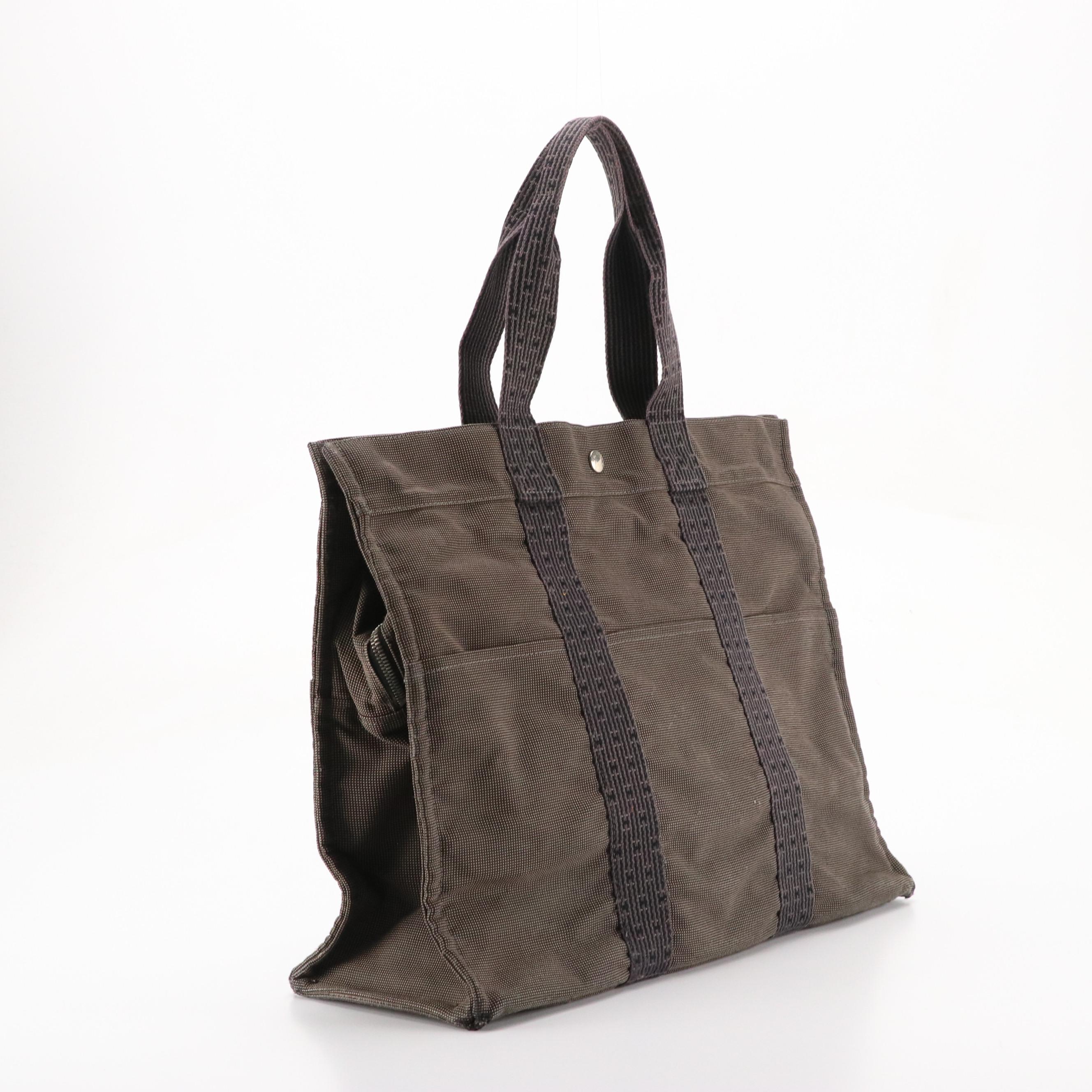 Hermès Herline Fourre-Tout GM in Nylon Polyester Canvas