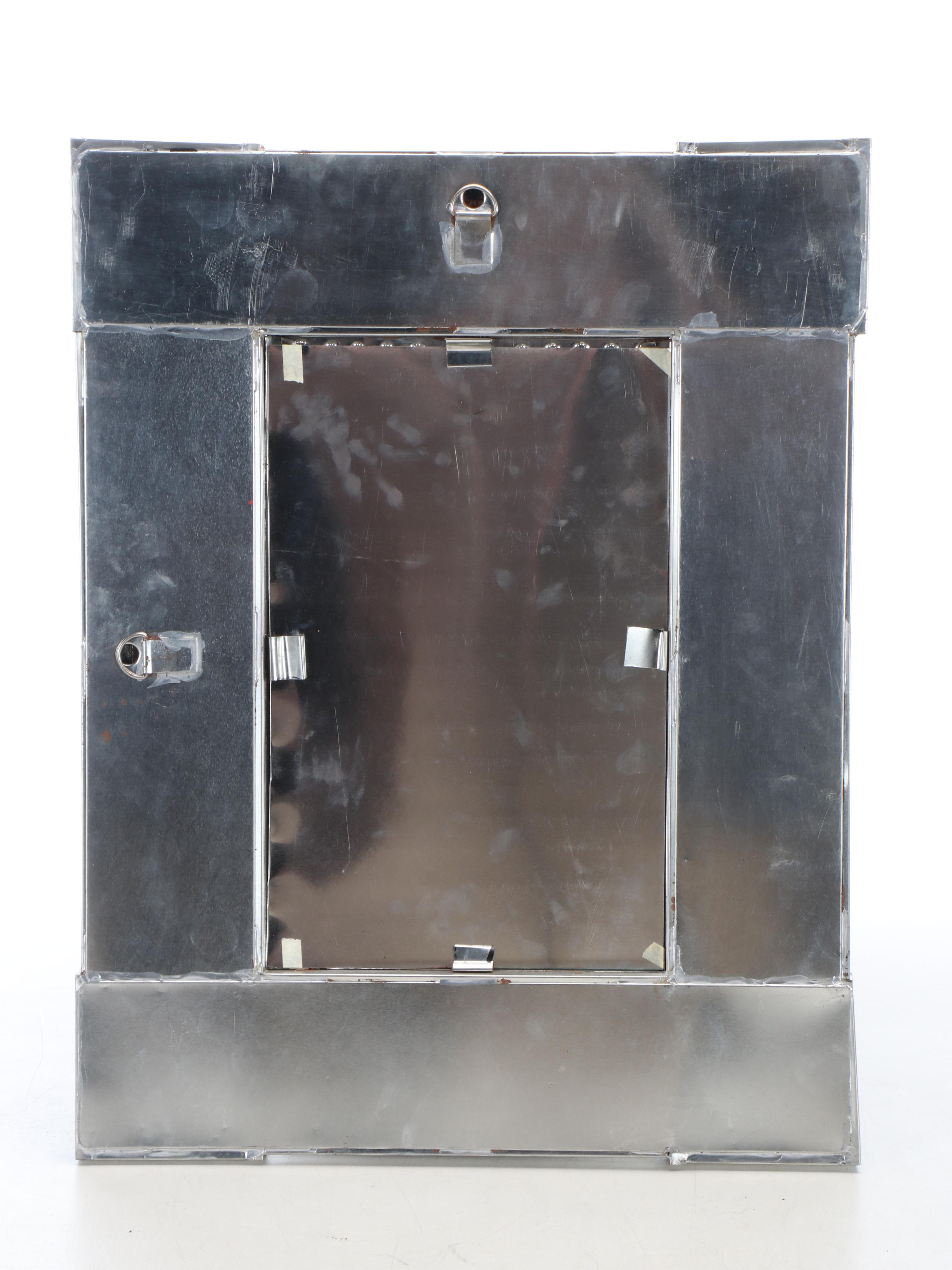 Mexican Talavera Punched Tin and Tile Wall Mirror