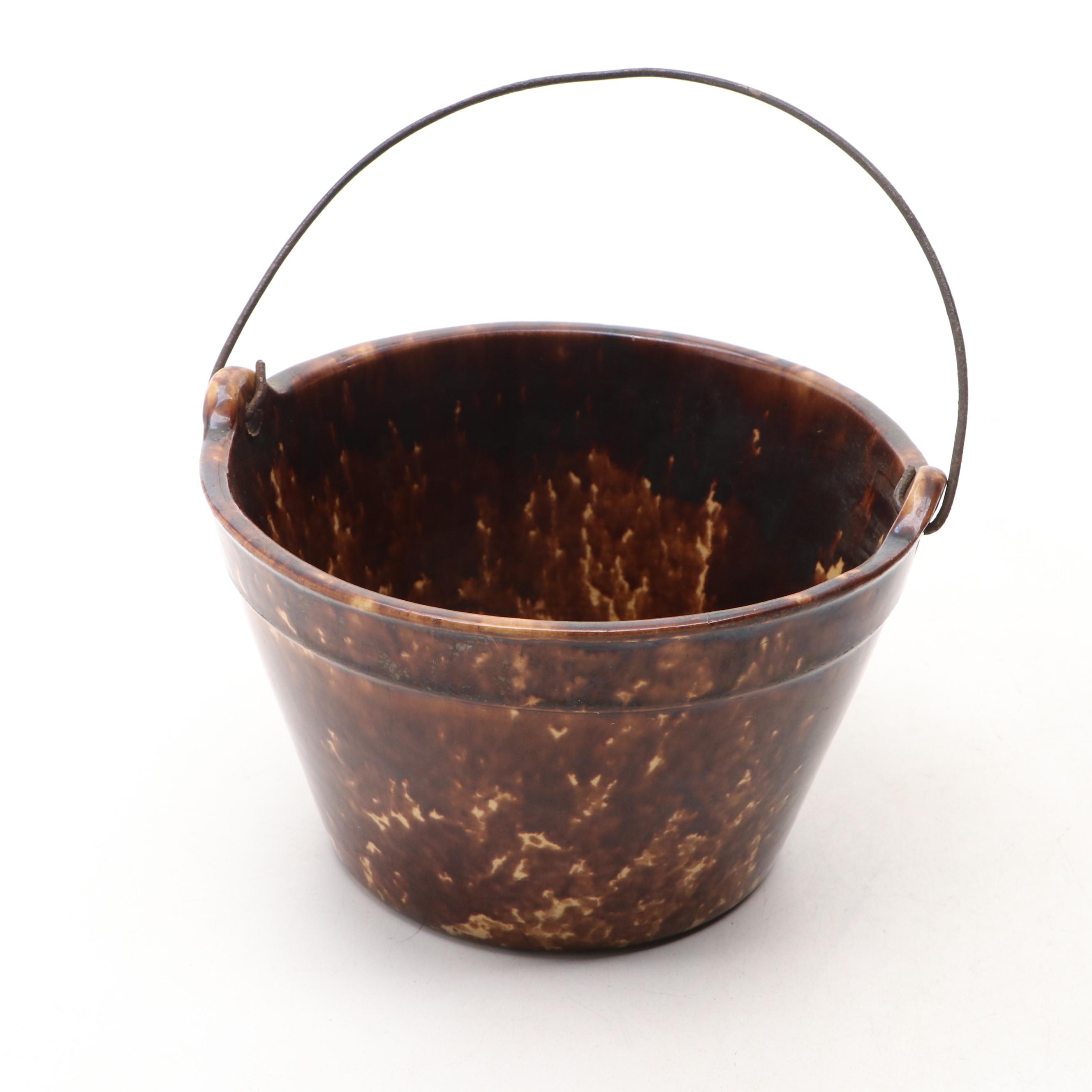 Bennington Style Bean Pot with Rockingham Glazed Ceramic Biscuit Jars and More