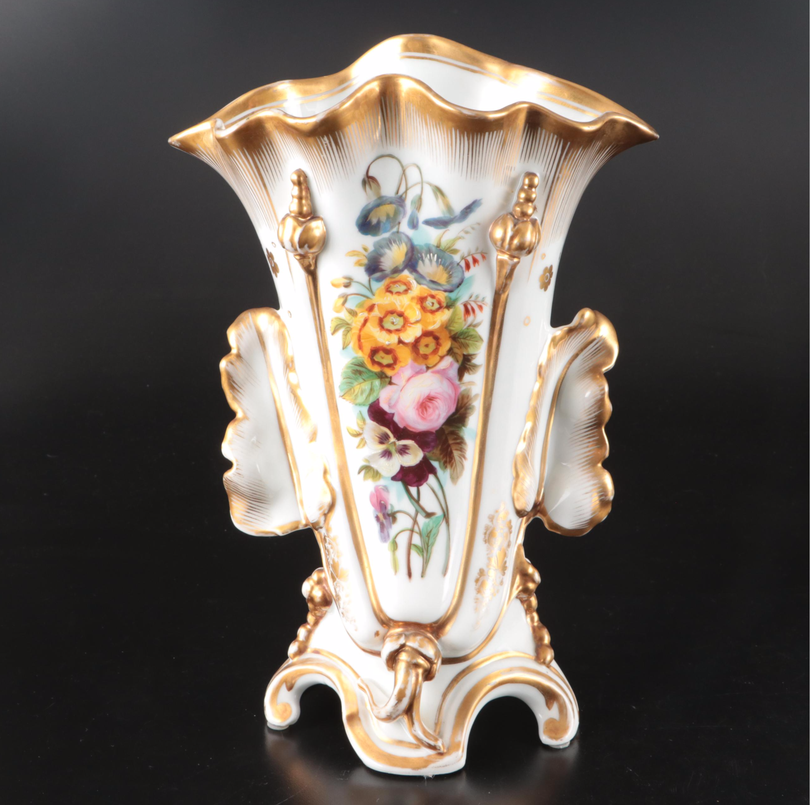 Rococo Style Floral Porcelain Vases