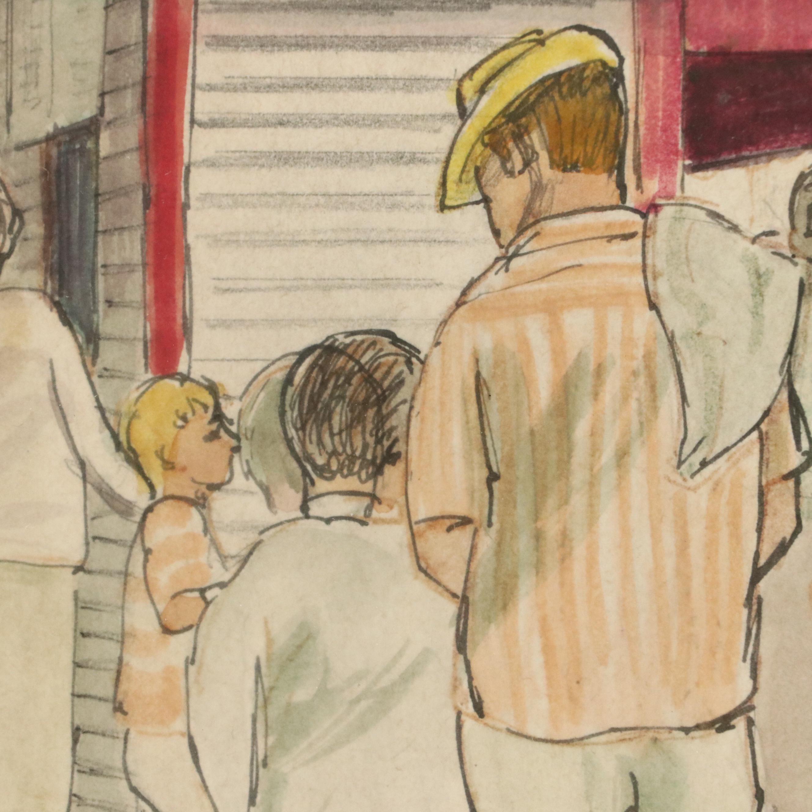 Martha Breidenbach Watercolor of Cincinnati Reds Stadium