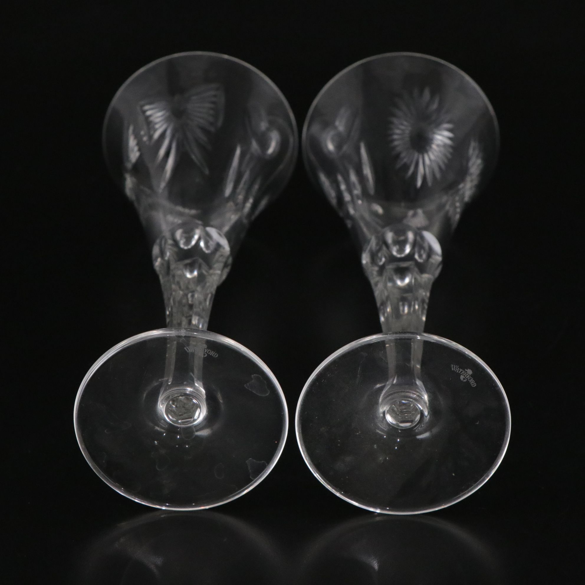 Waterford Crystal Millennium "Health" and "Prosperity" Toasting Champagne Flutes