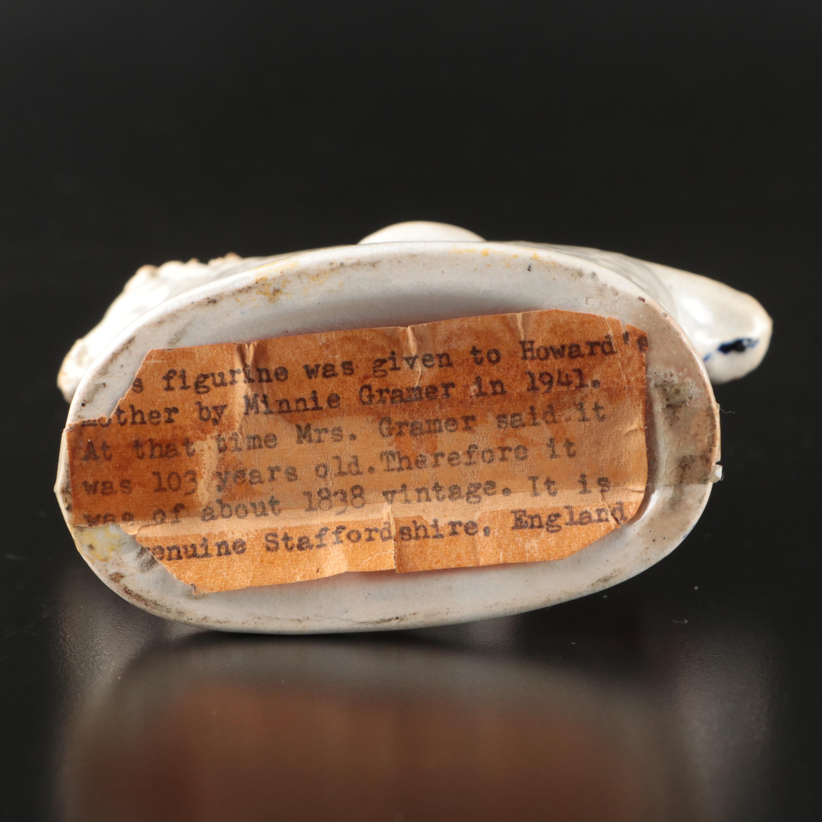 Staffordshire Victorian Earthenware Couples and Lady Riding Goat