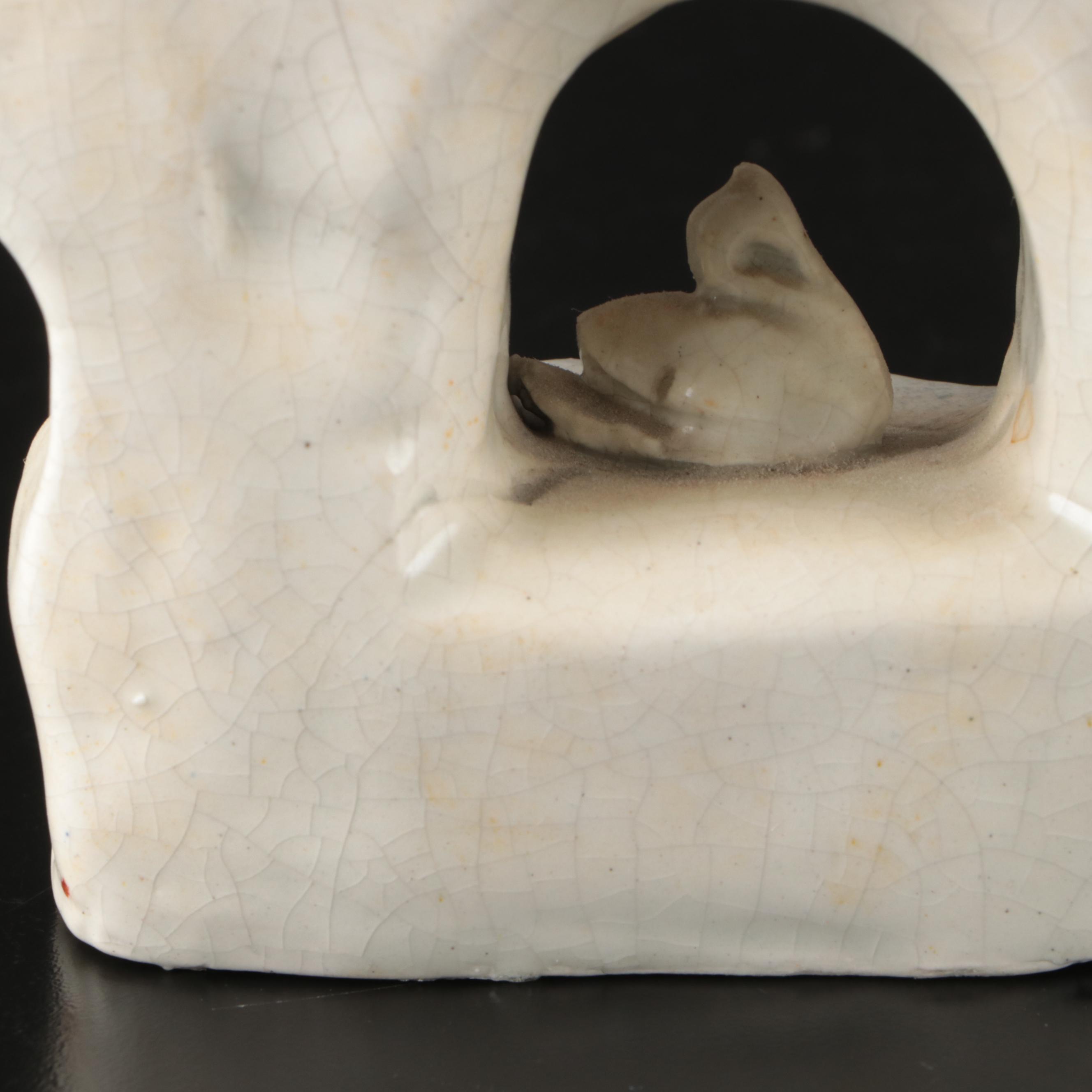 Staffordshire Victorian Earthenware Couples and Lady Riding Goat