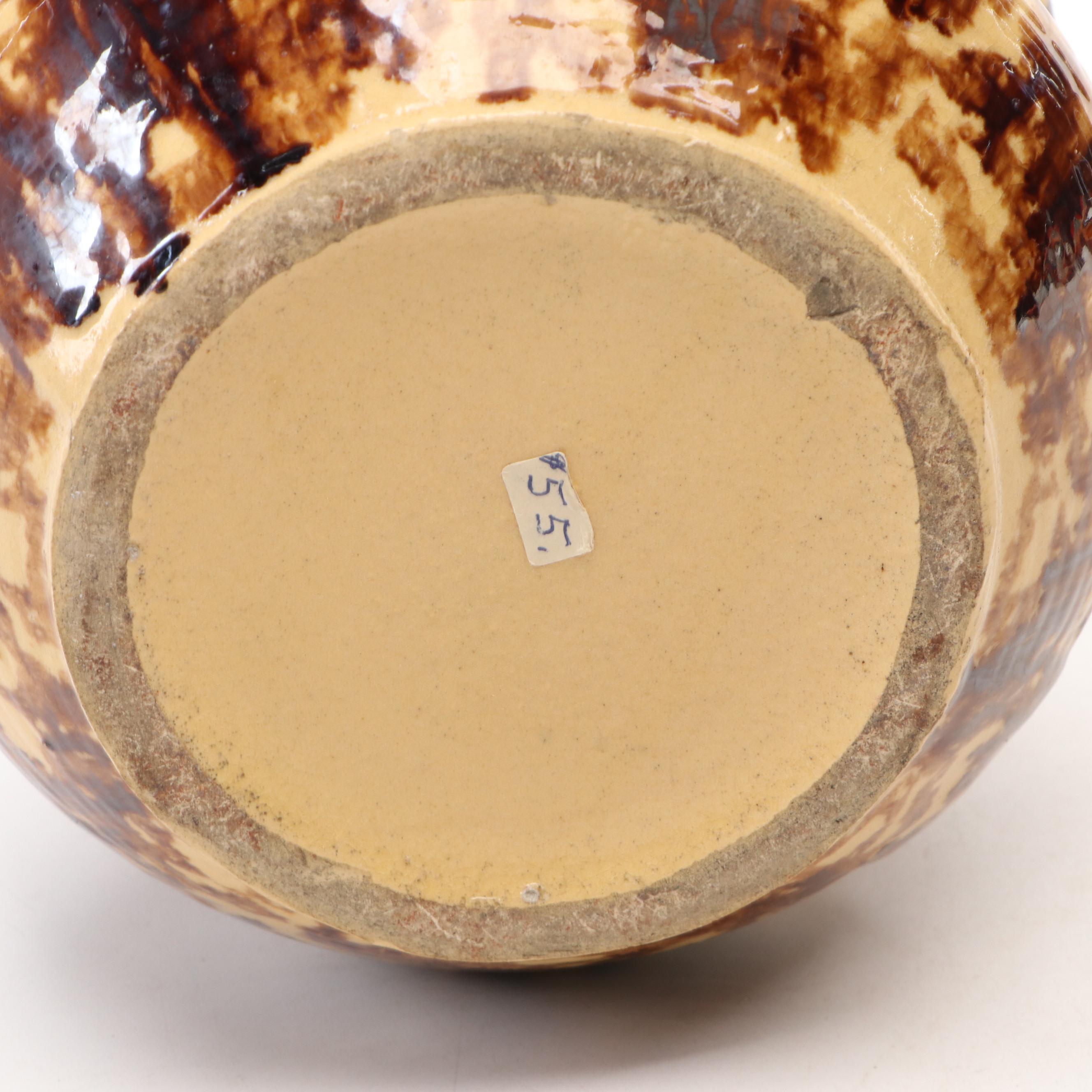 Rockingham Glazed Neoclassical Style Spittoon with Other Stoneware Spittoons