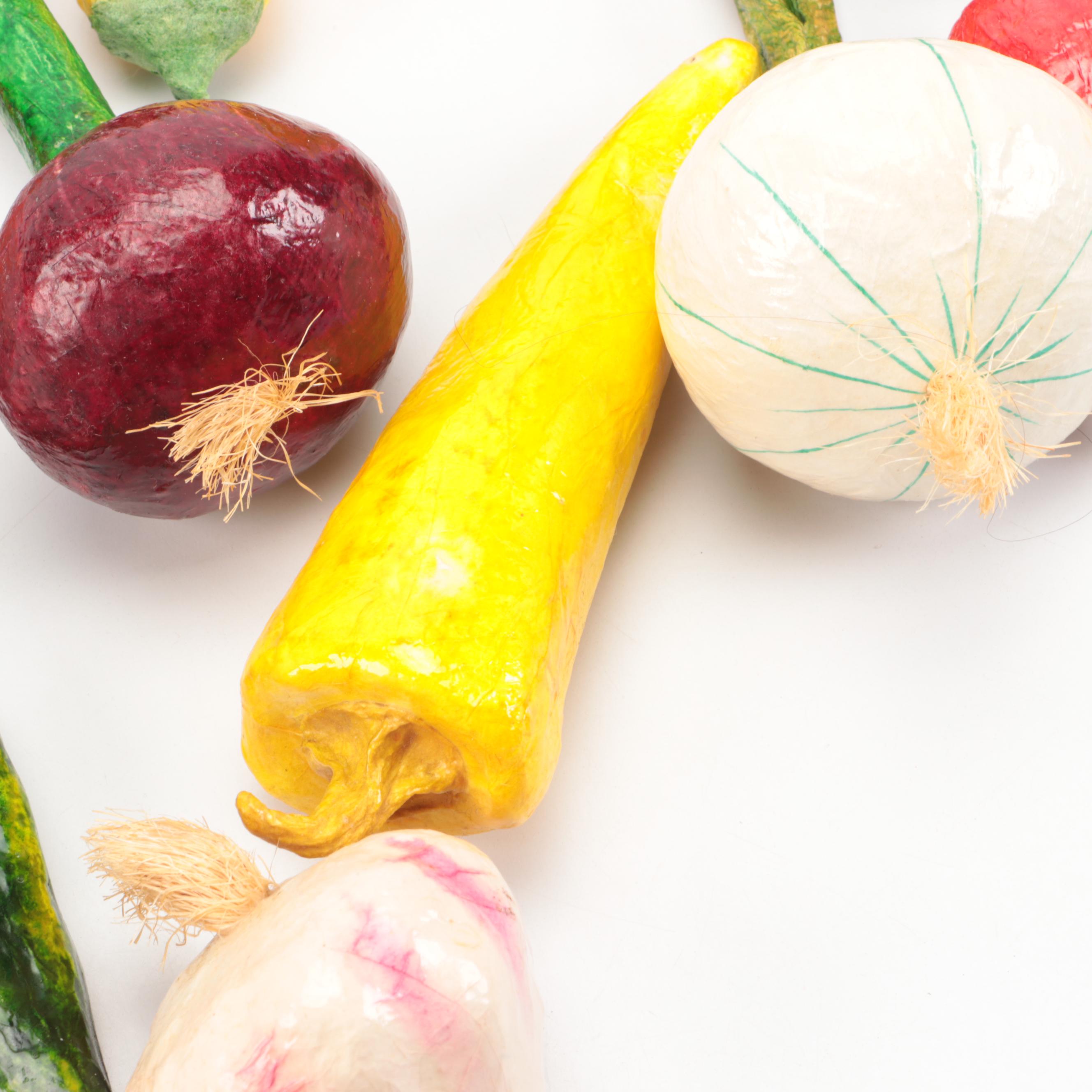 Handmade Papier-Mâché Vegetables