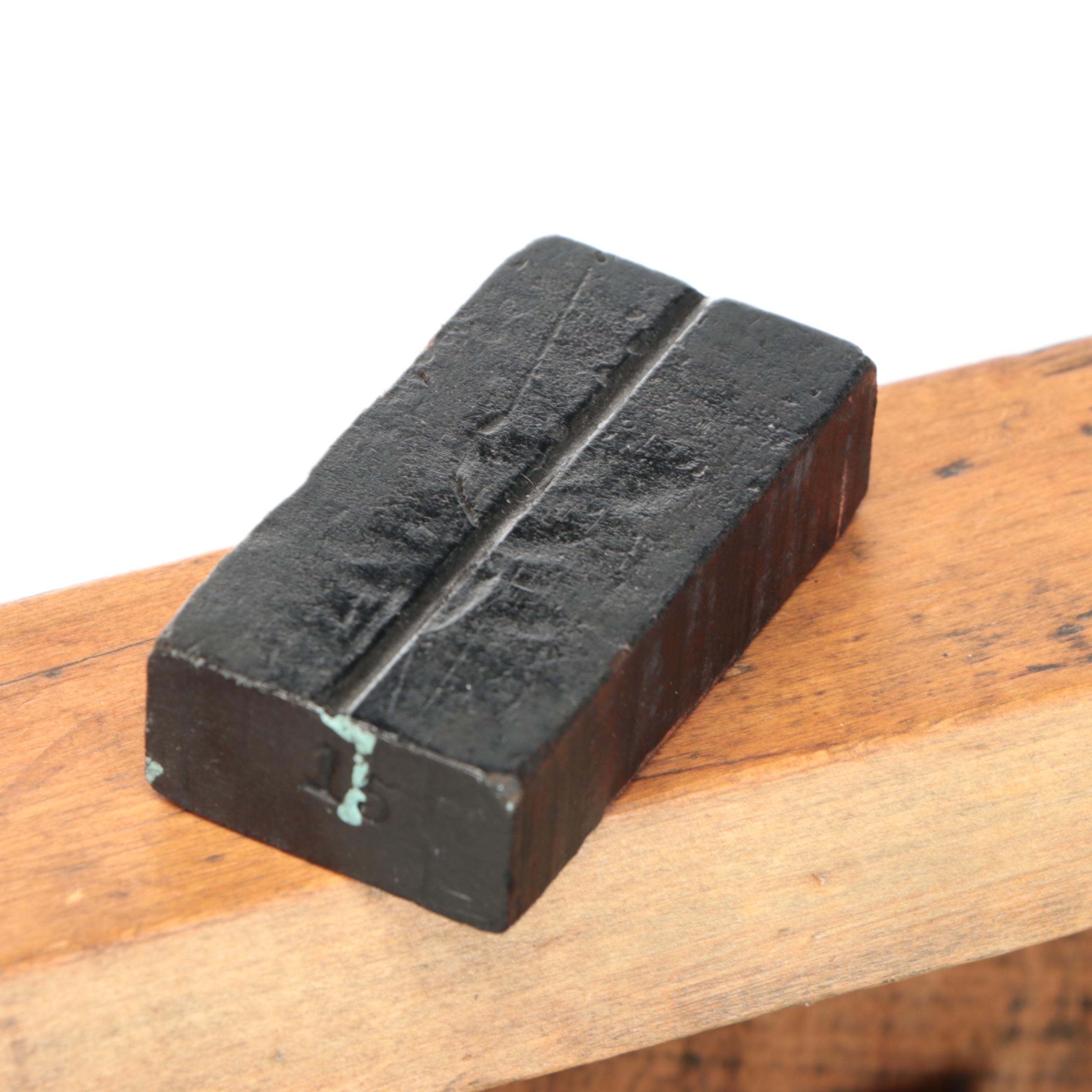 Vintage Slanted Wood Cabinet with Printing Block Blanks