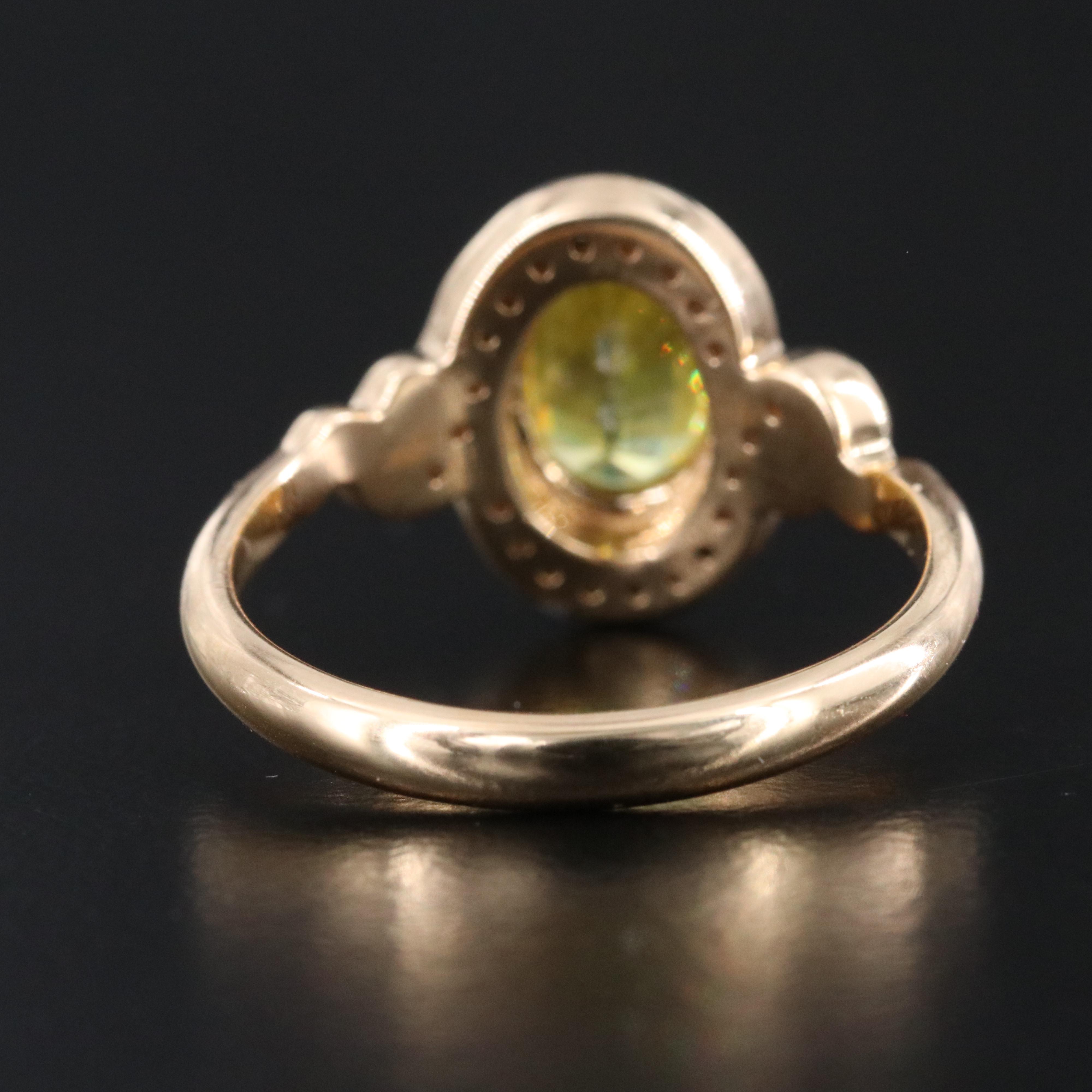 18K Sphene and Diamond Ring