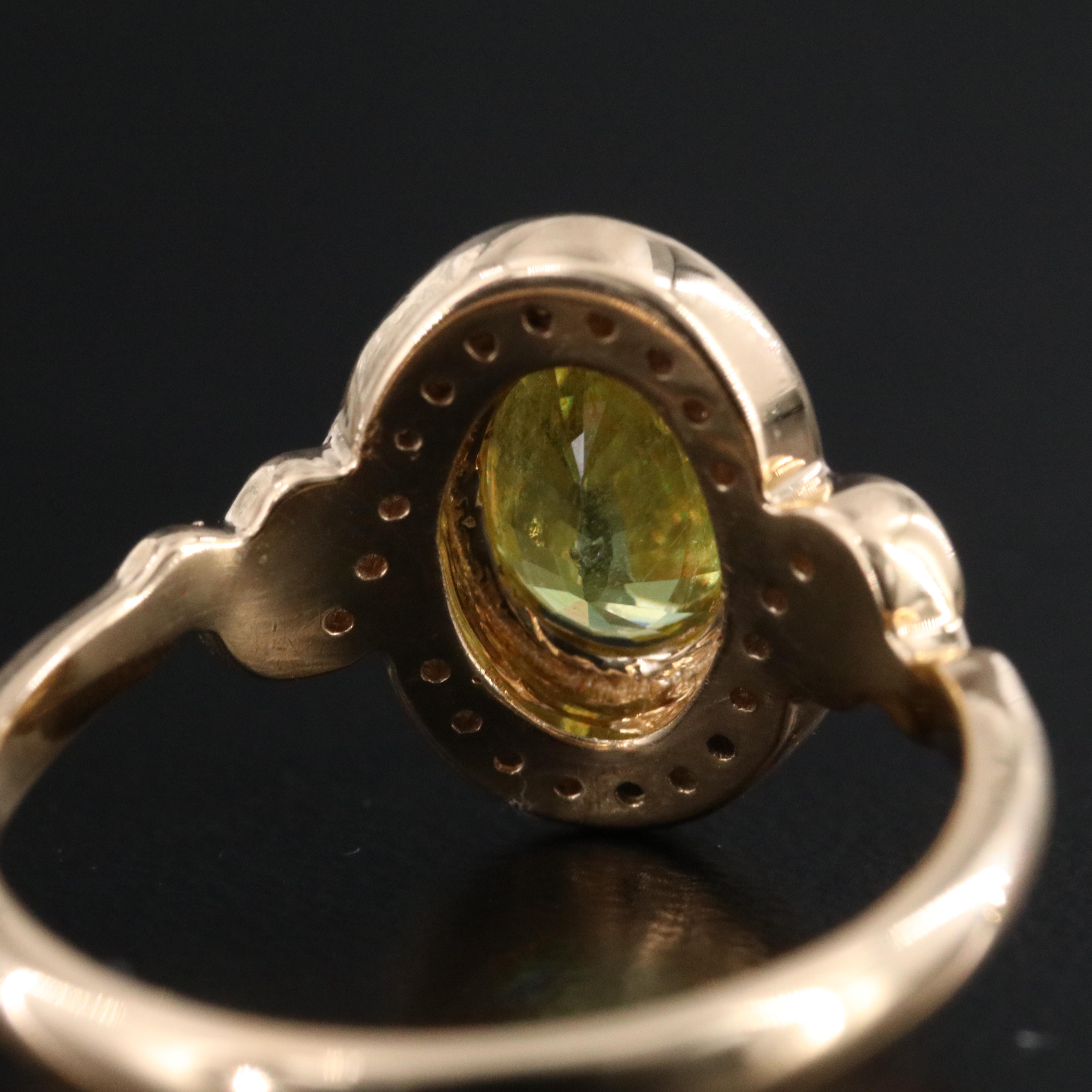 18K Sphene and Diamond Ring