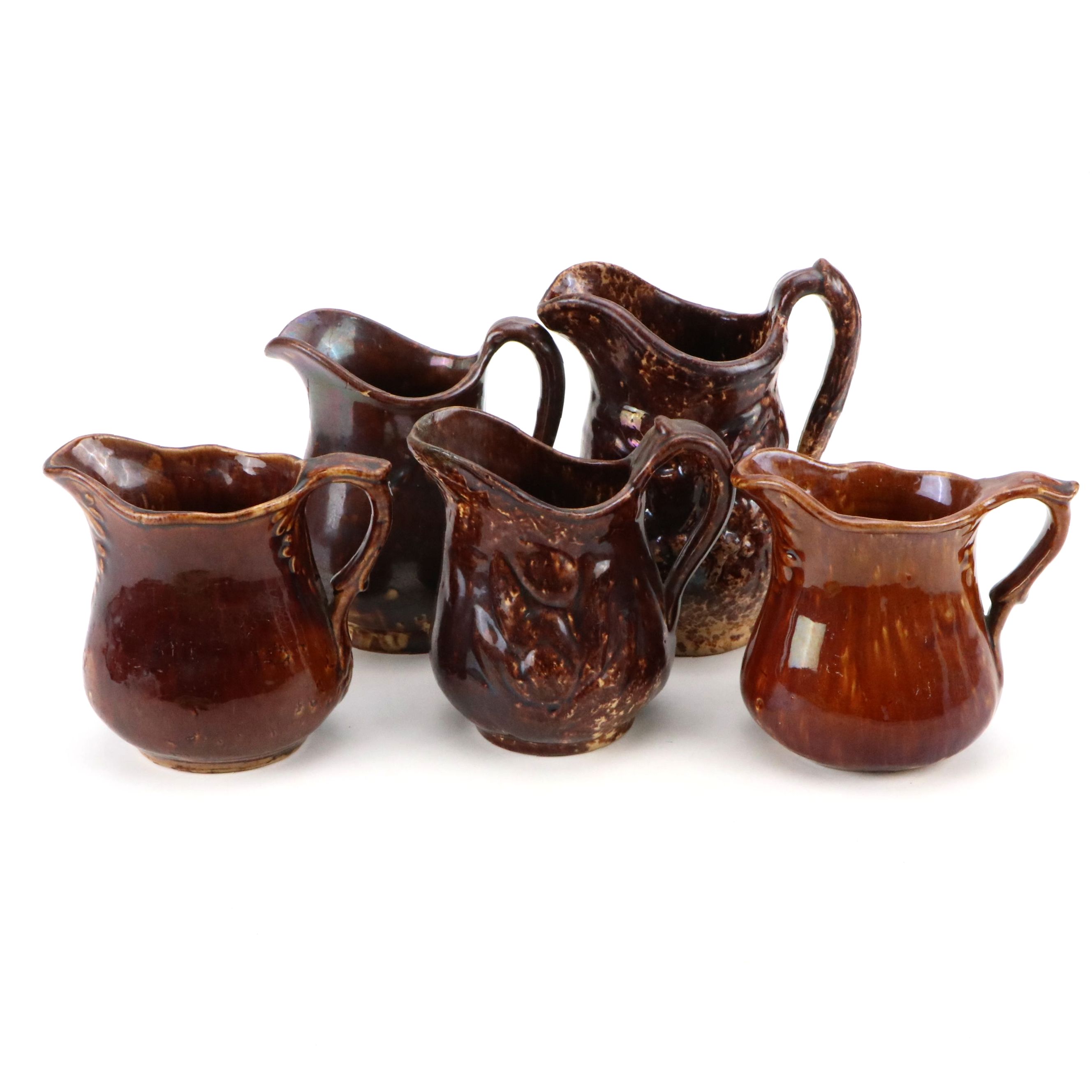 Bennington Rockingham Glazed Molded and Ceramic Pitchers