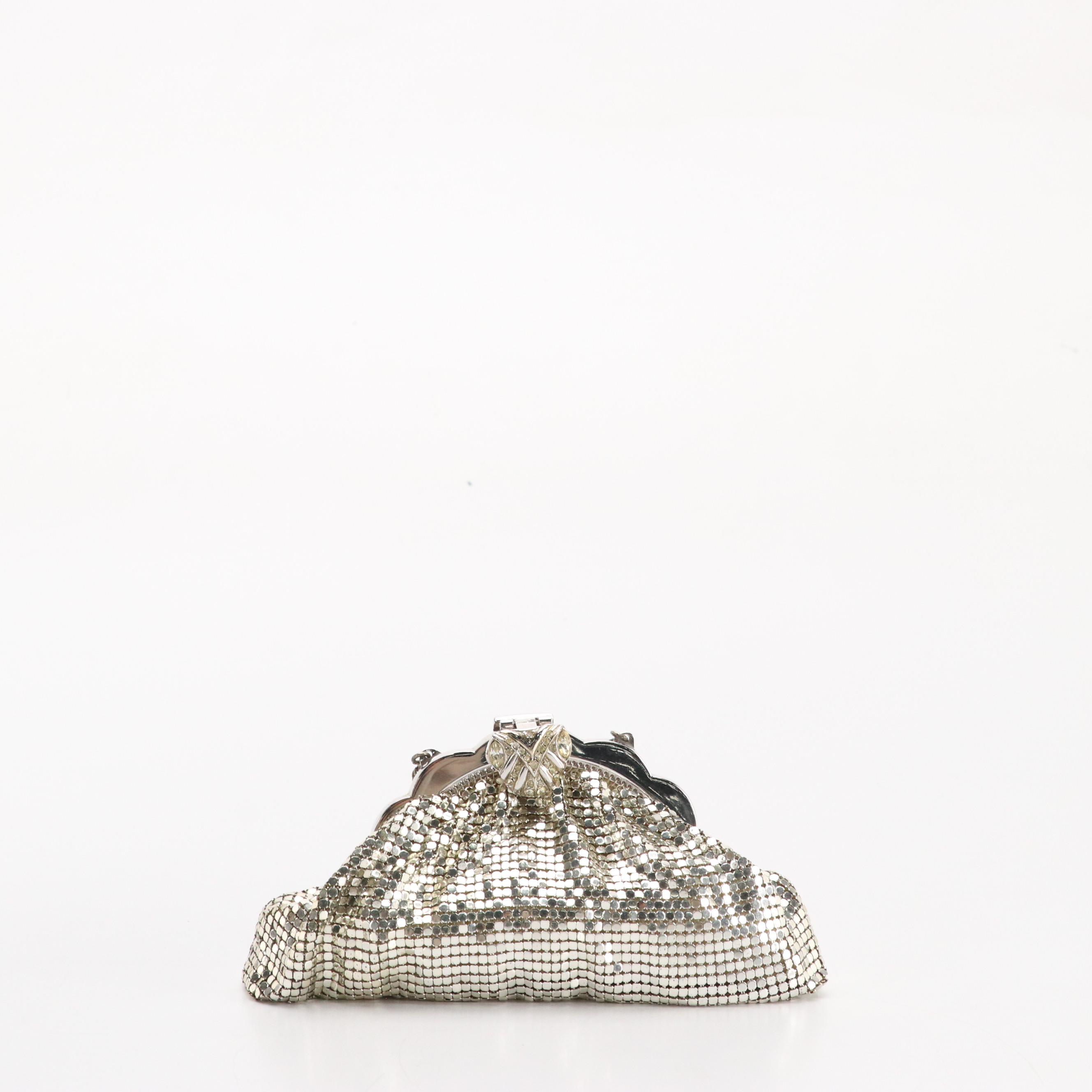 Whiting & Davis Silver Metal Mesh Evening Bag, 18K Ring & More Jewelry