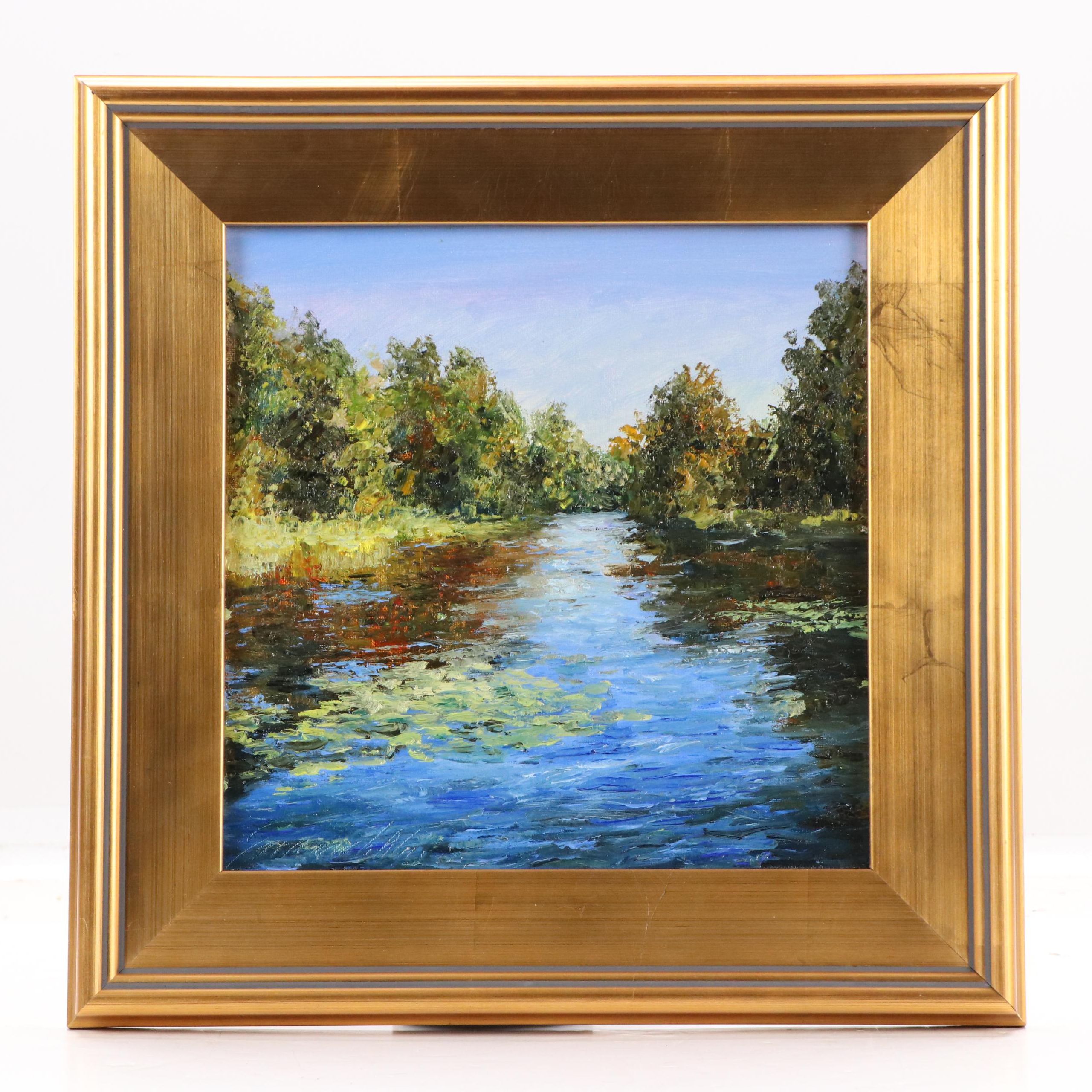 Garncarek Aleksander Pond Landscape Oil Painting, 2025