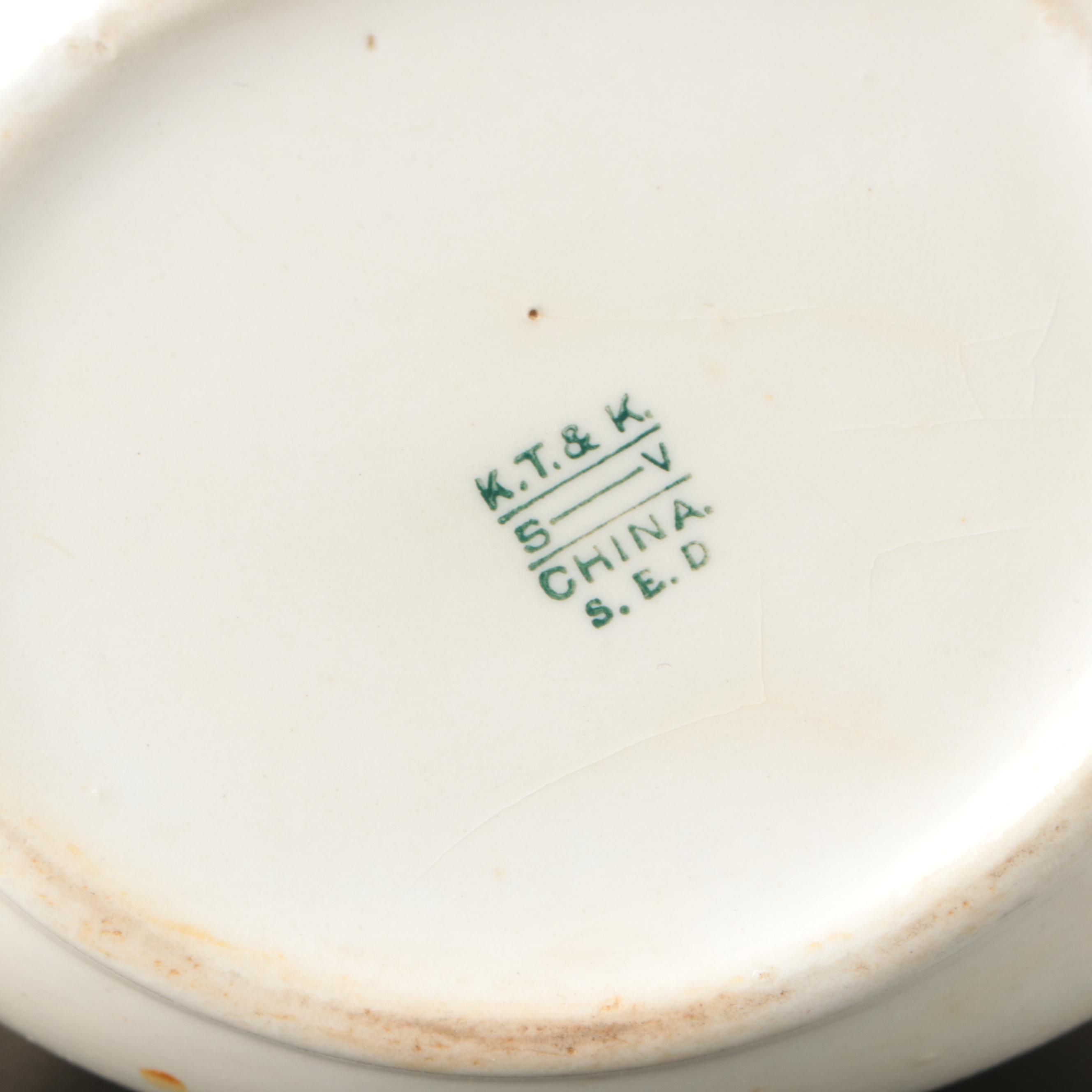 Ceramic Bath and Gravy Pitchers with Serving Platters