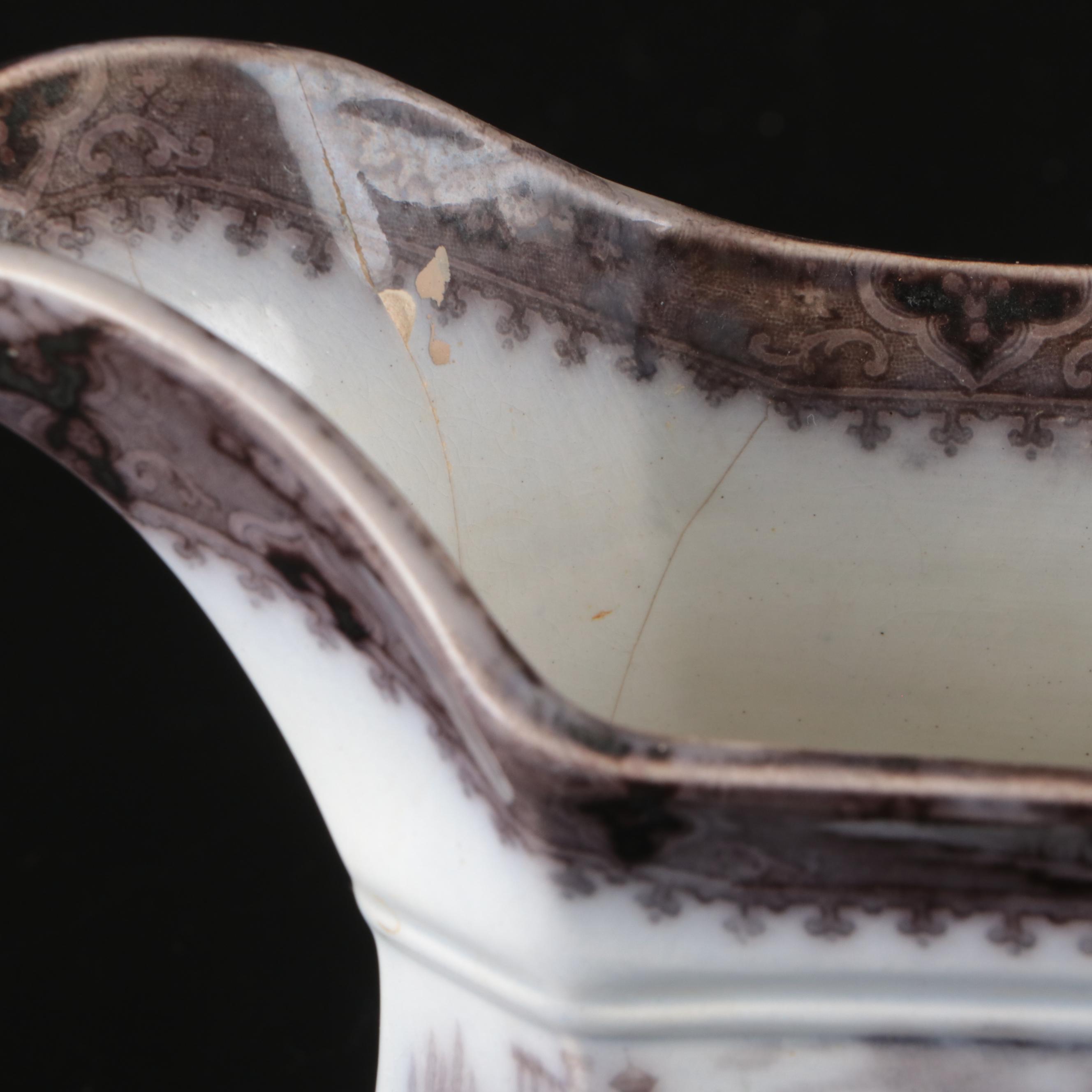 Ceramic Bath and Gravy Pitchers with Serving Platters