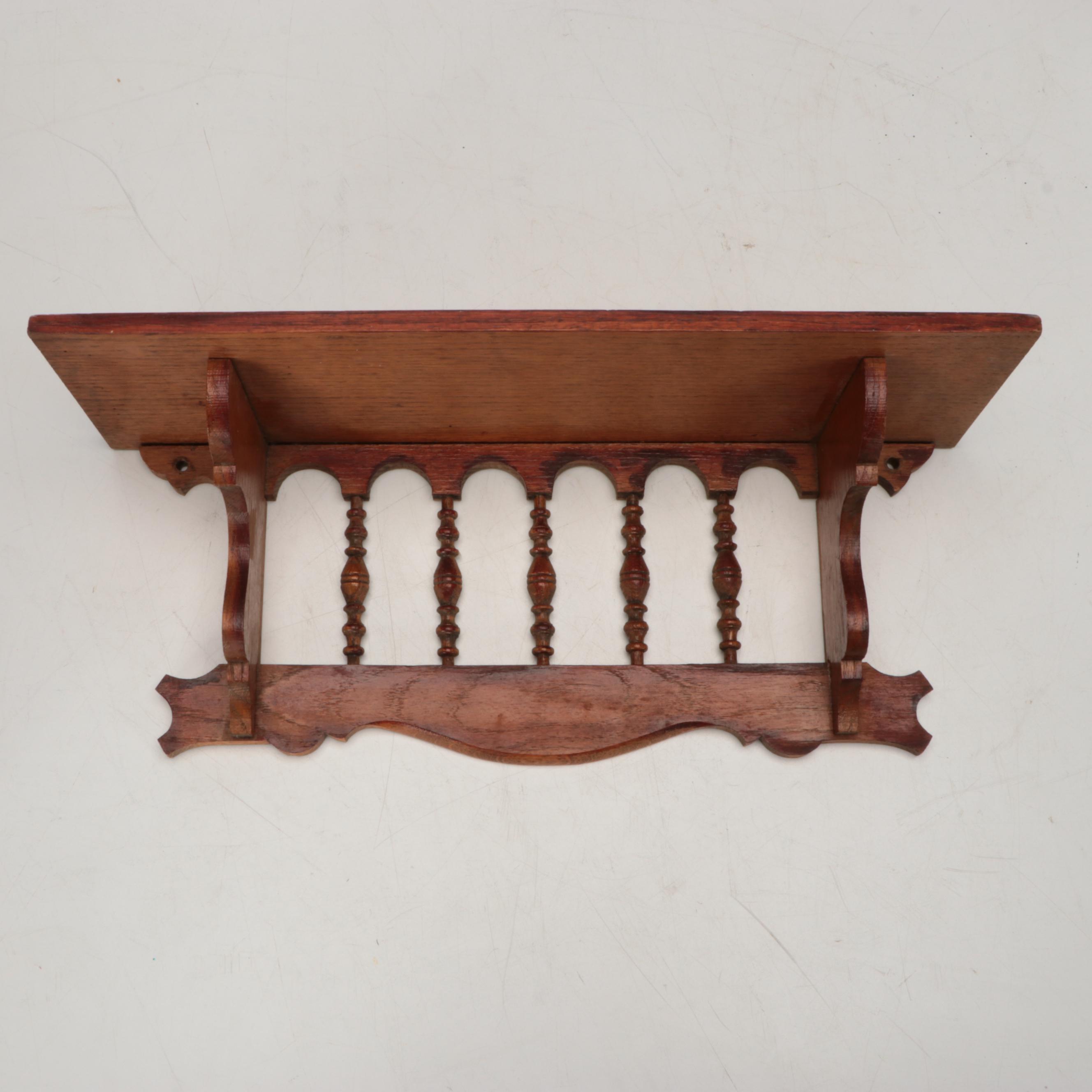 Two Wood Hanging Shelves, Late 20th Century