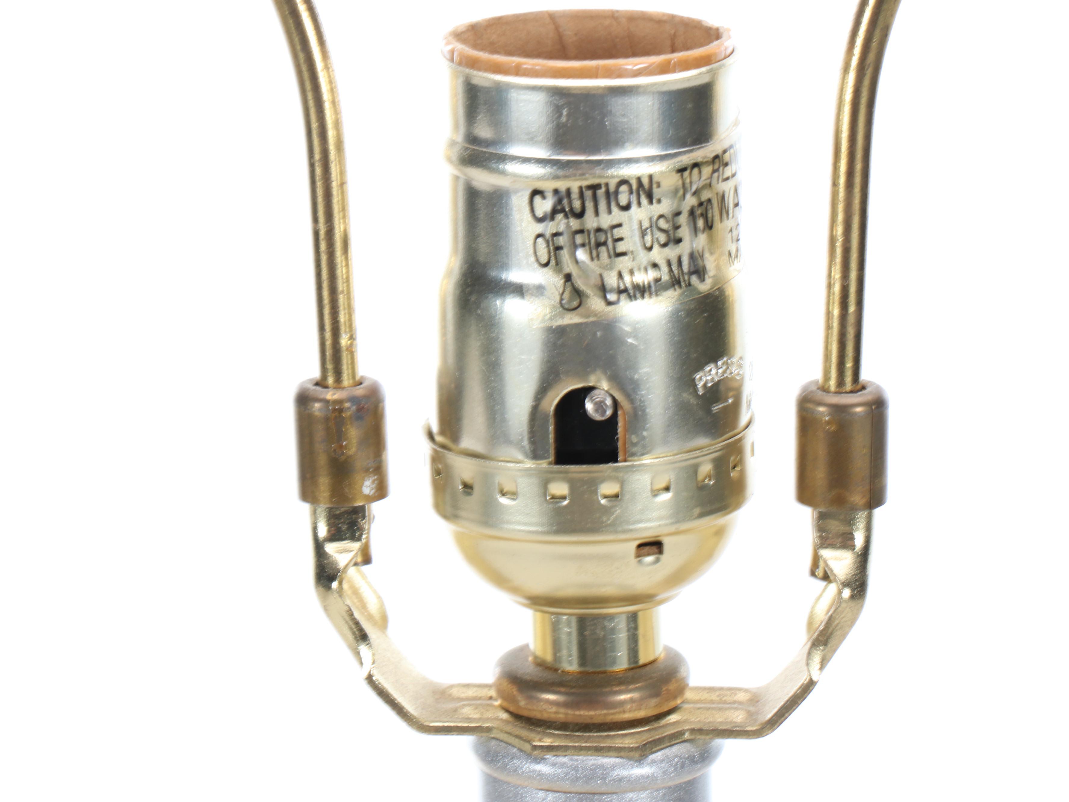 Multicolor Metallic Banded Table Lamp with Banded Drum Shade