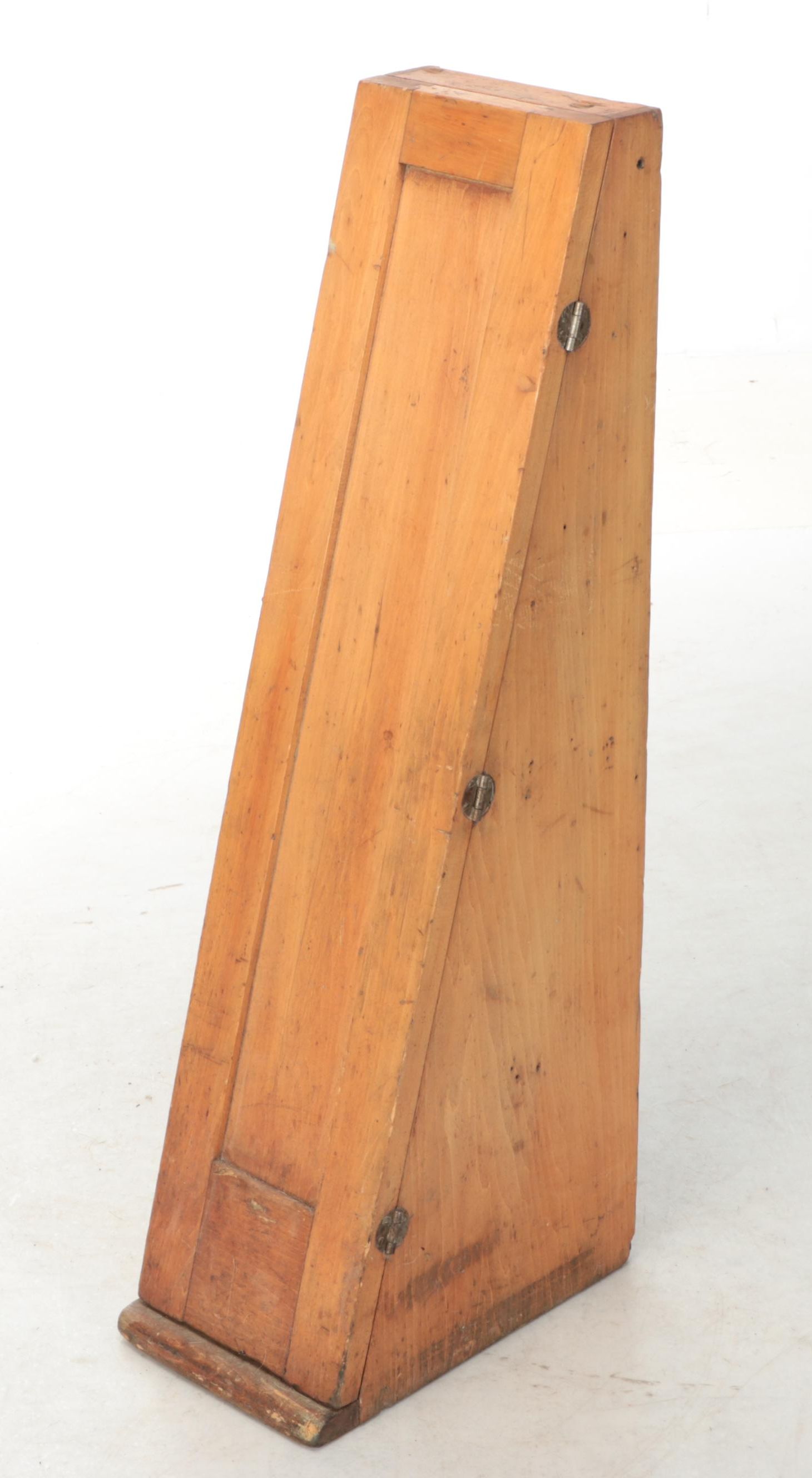 Vintage Slanted Wood Cabinet with Printing Block Blanks