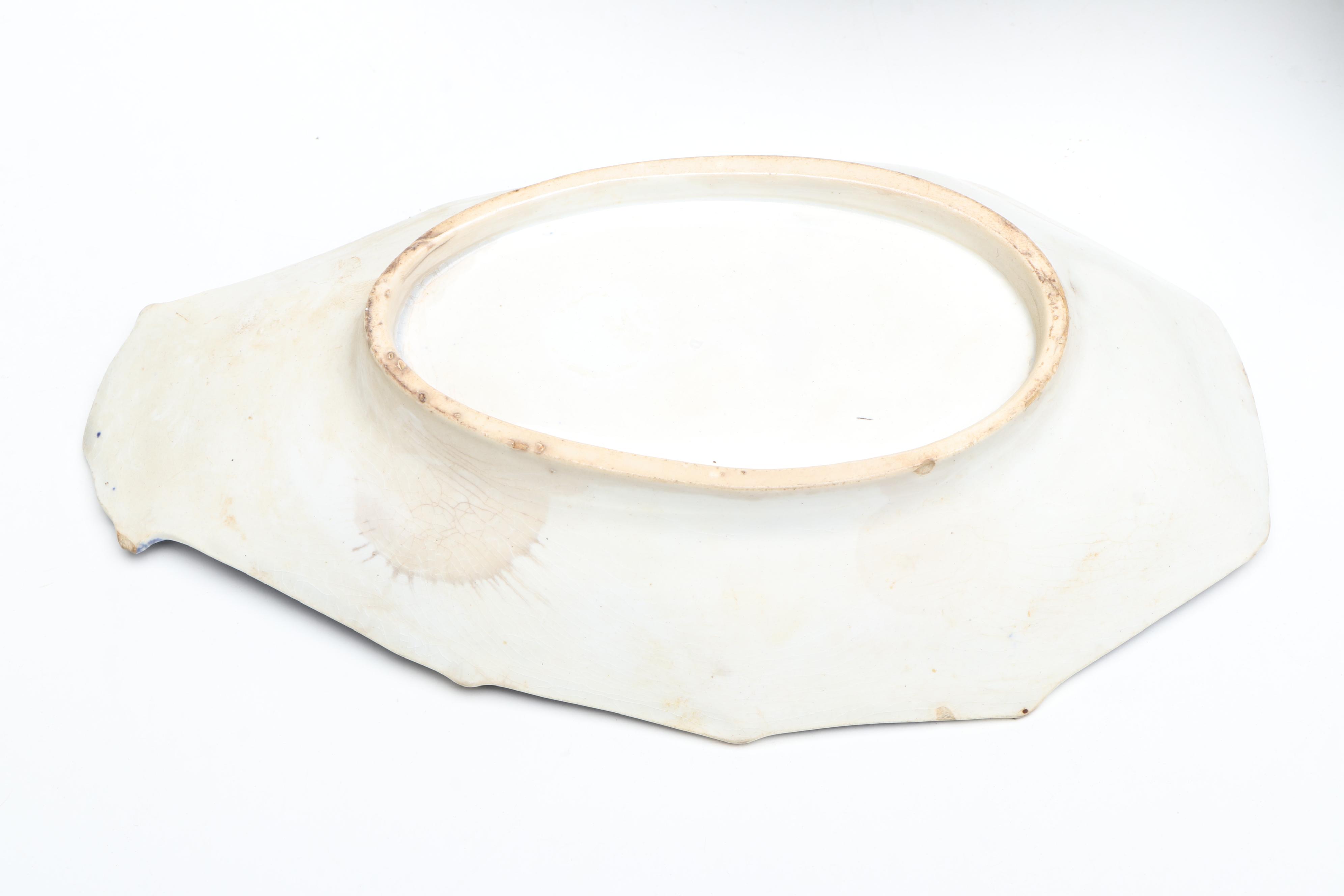 PW & Co "Washington Vase" Platter with Other Historical Staffordshire Tableware