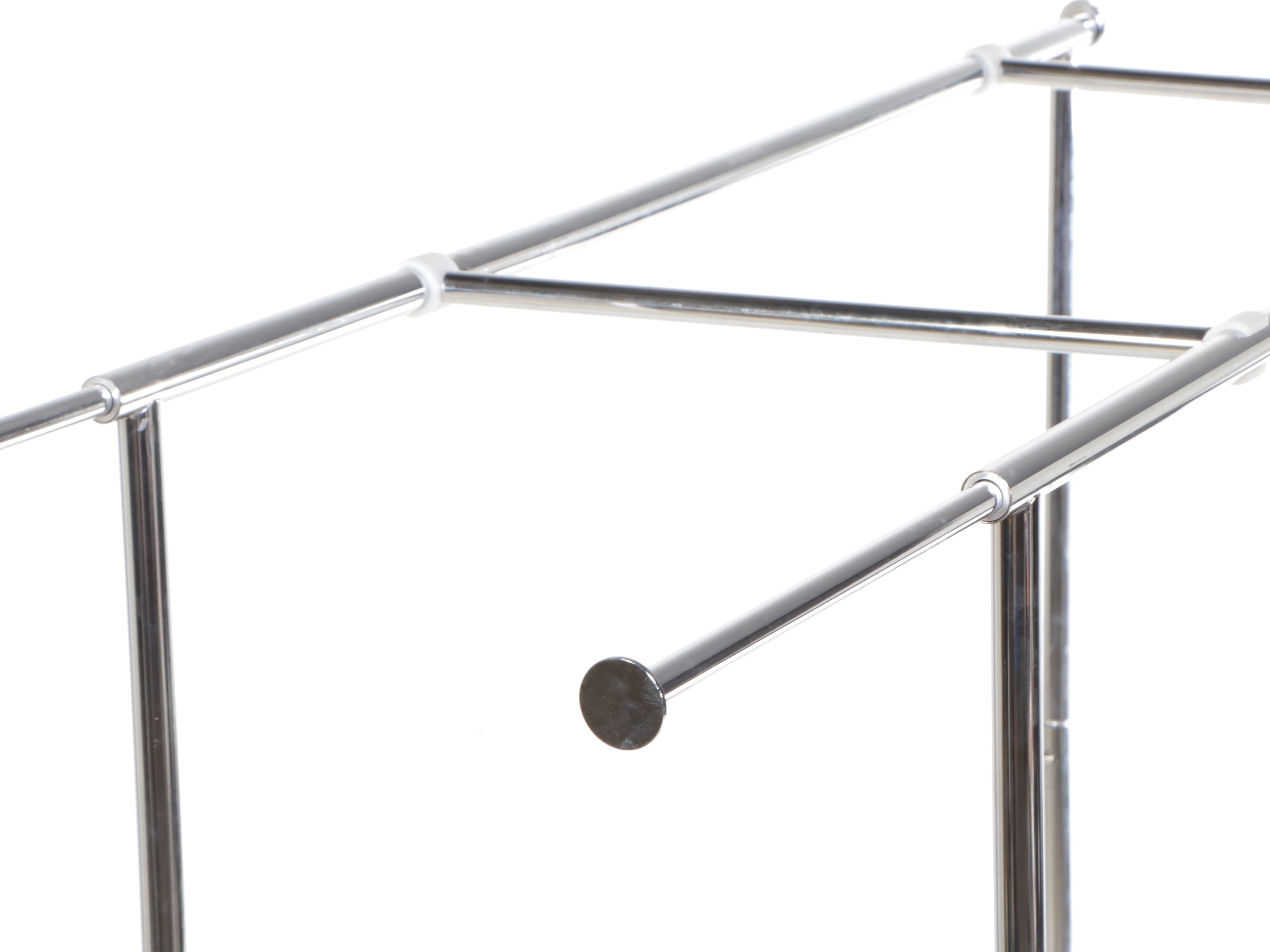 Contemporary Chrome Clothes Rack on Casters