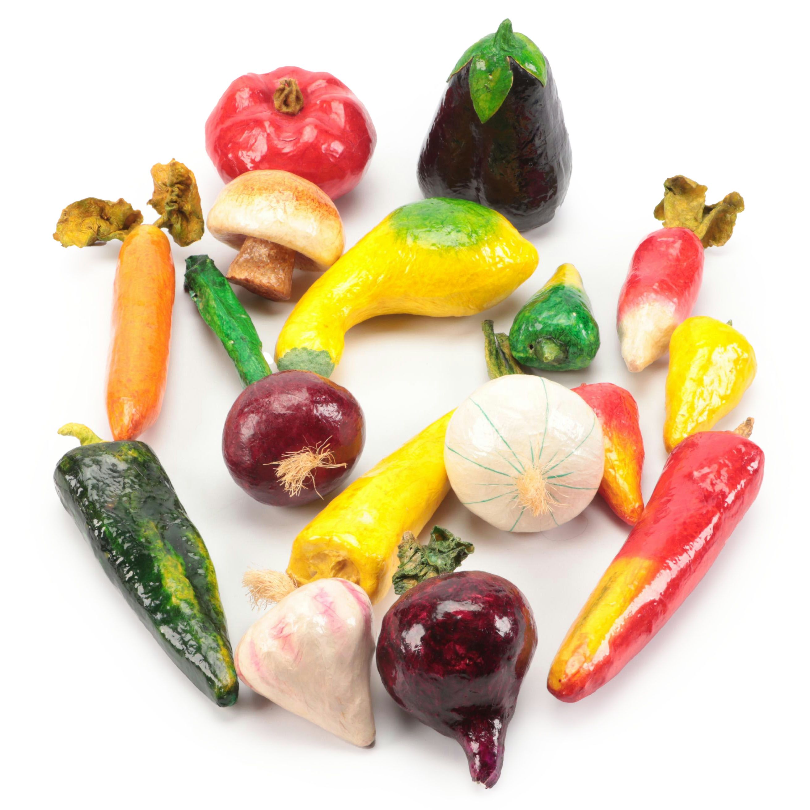 Handmade Papier-Mâché Vegetables
