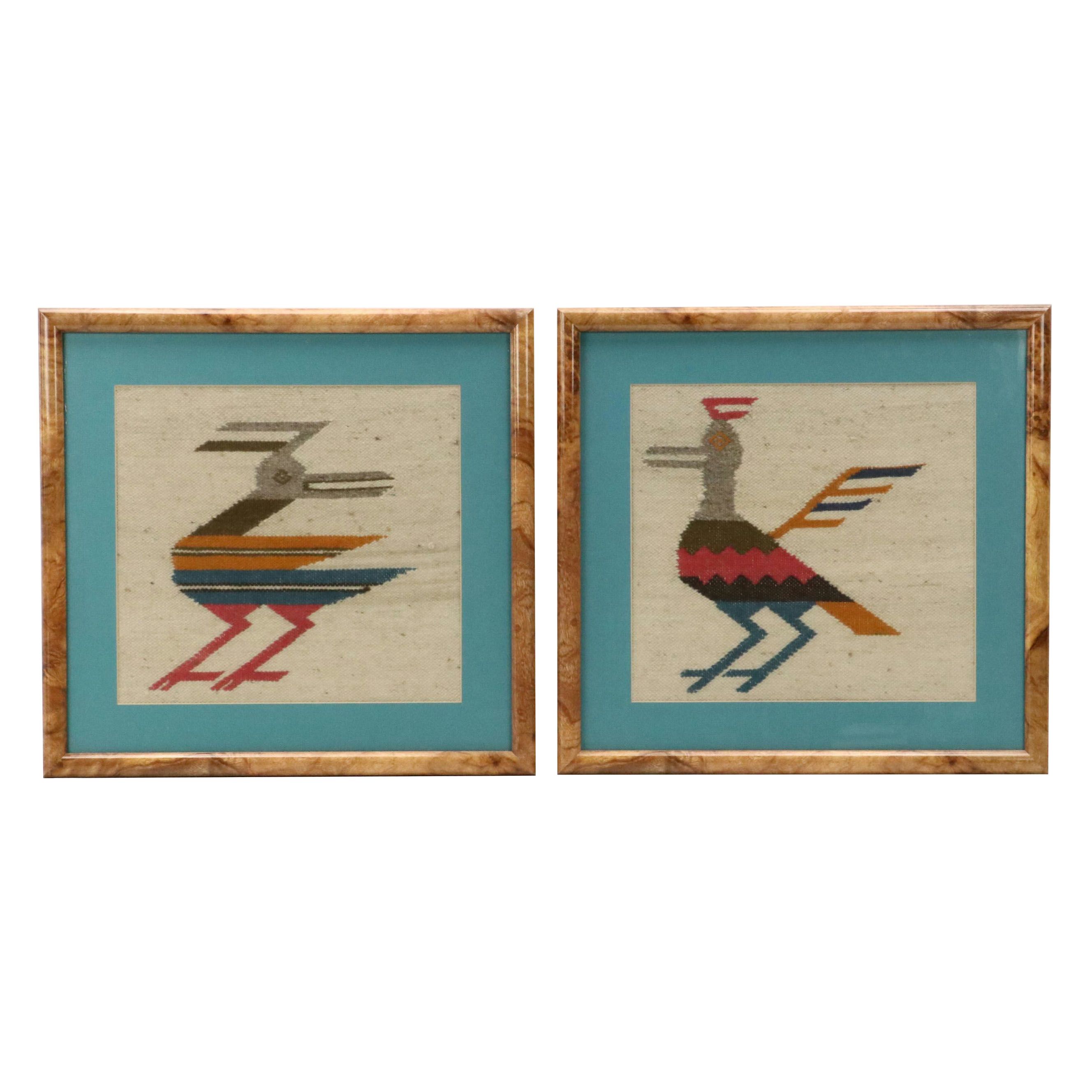 Handwoven South American Folk Art Tapestries of Birds