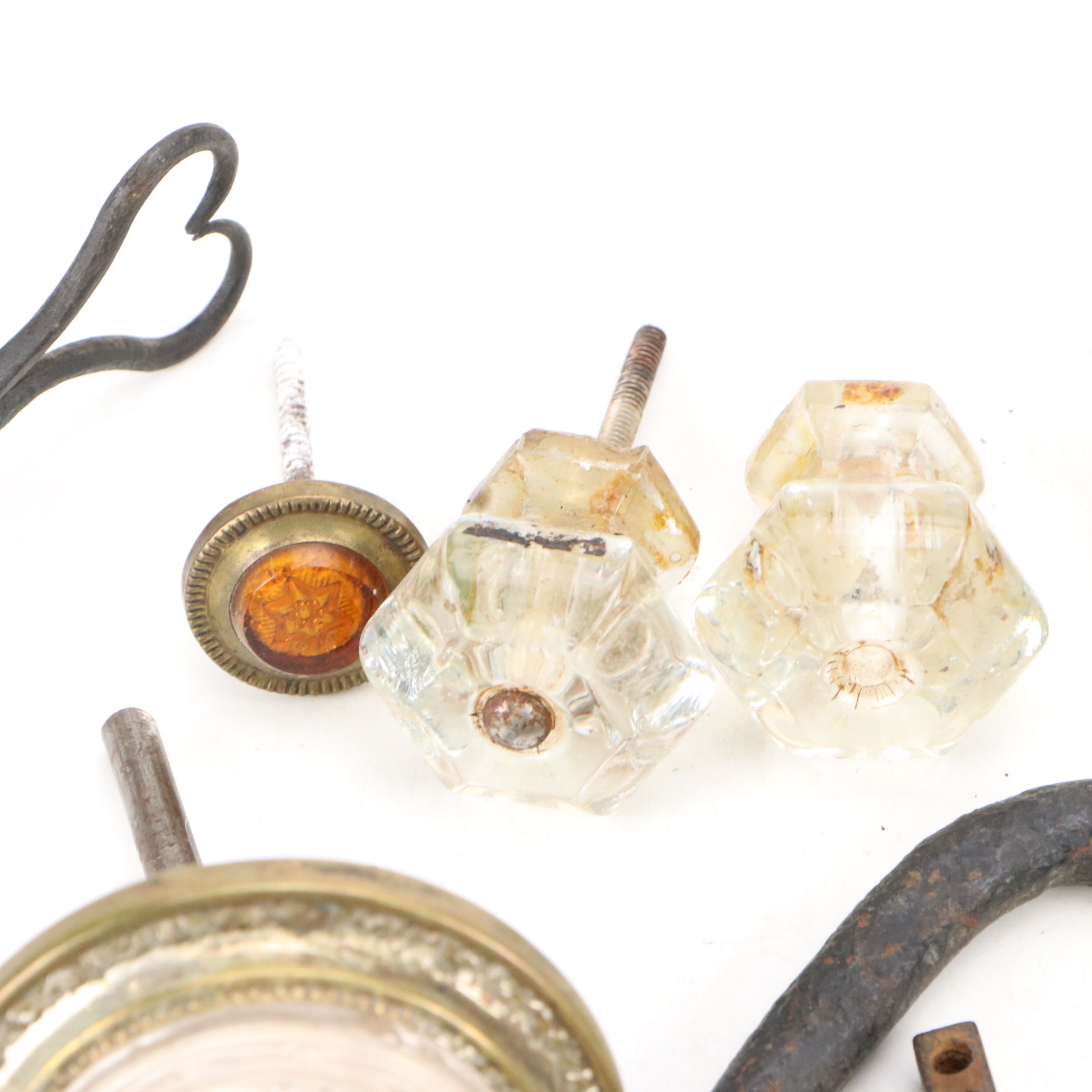 Wrought Iron Hooks, Hangers, Glass Cabinet Knobs and More Small Hardware