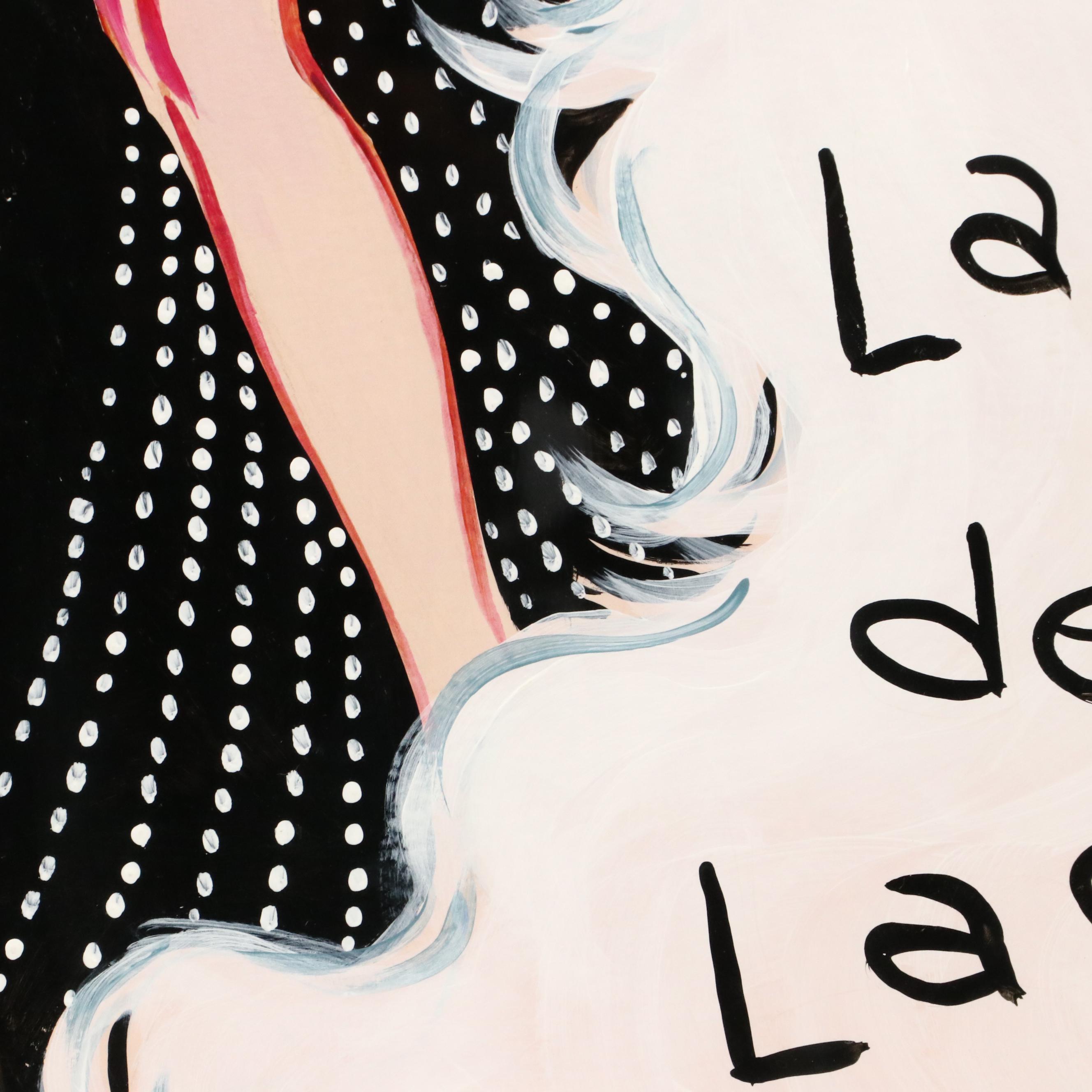 Art Deco Style Acrylic Cabaret Illustration "Le Théâtre D'Amour," 21st Century