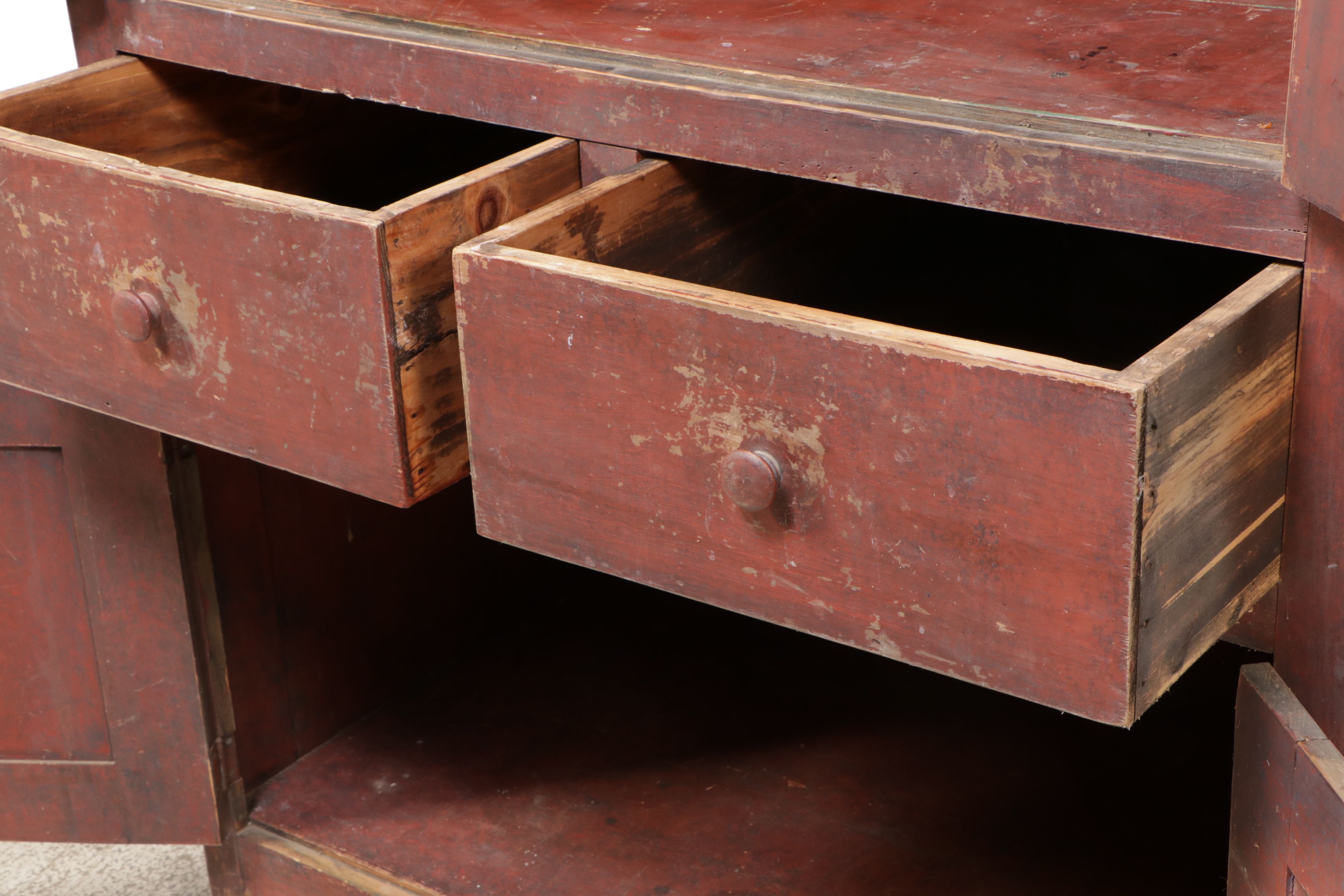 American Primitive Style Painted Wood Cabinet, 1998