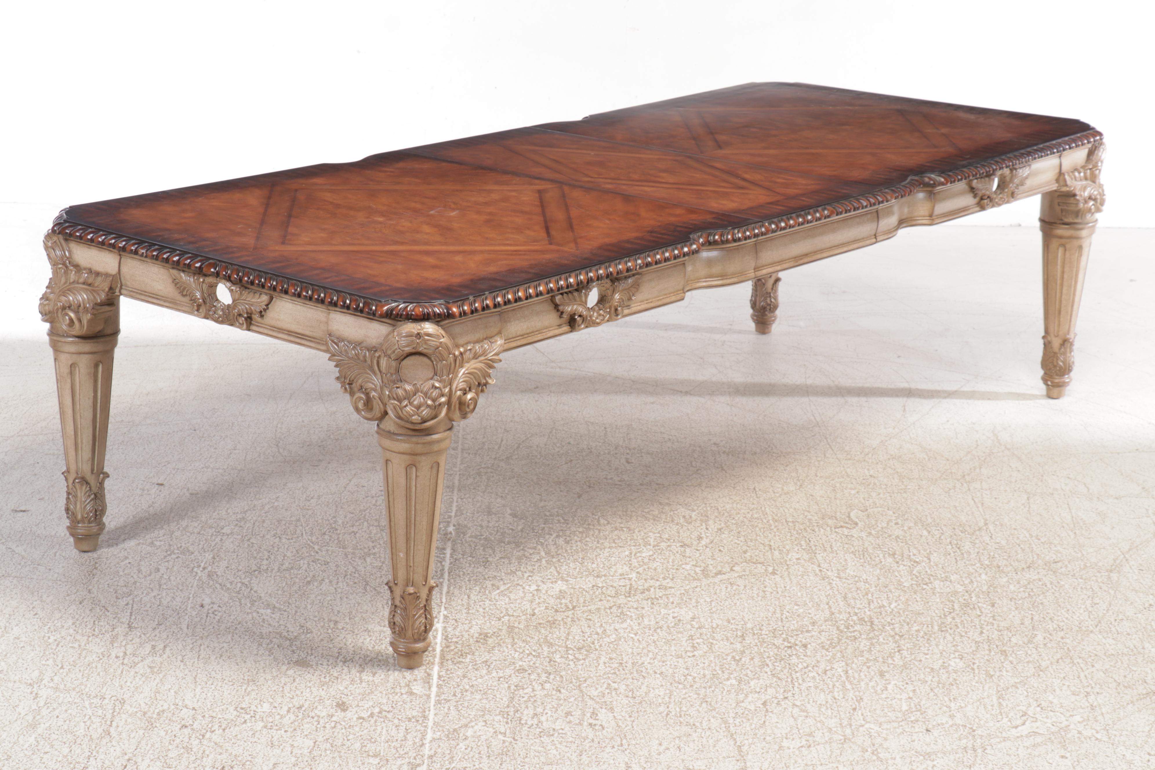 Neoclassical Style Dining Table and Six Chairs