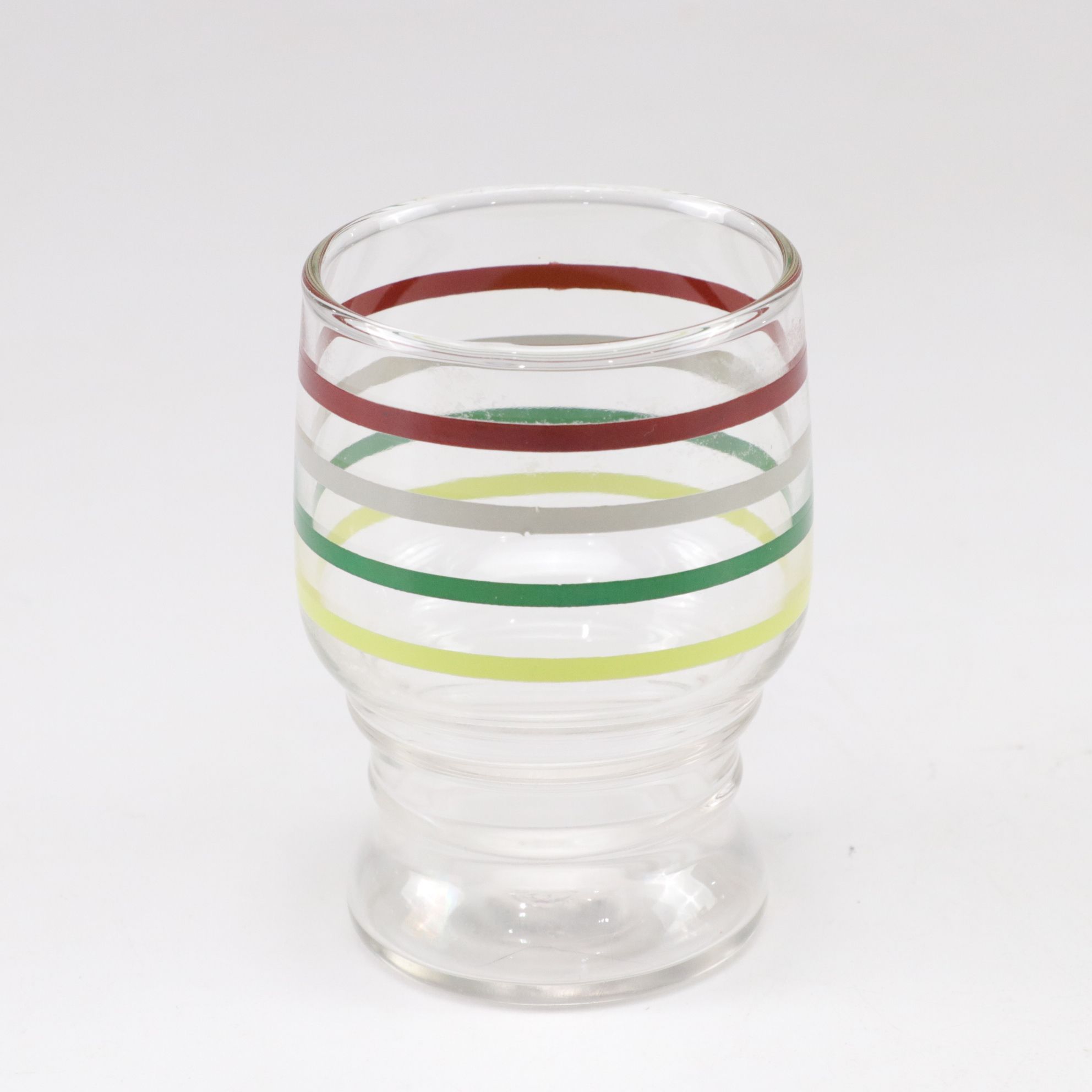 Libbey Glass Striped Carafe & Pedestal Juice Glasses with Fedral Glass Tumblers