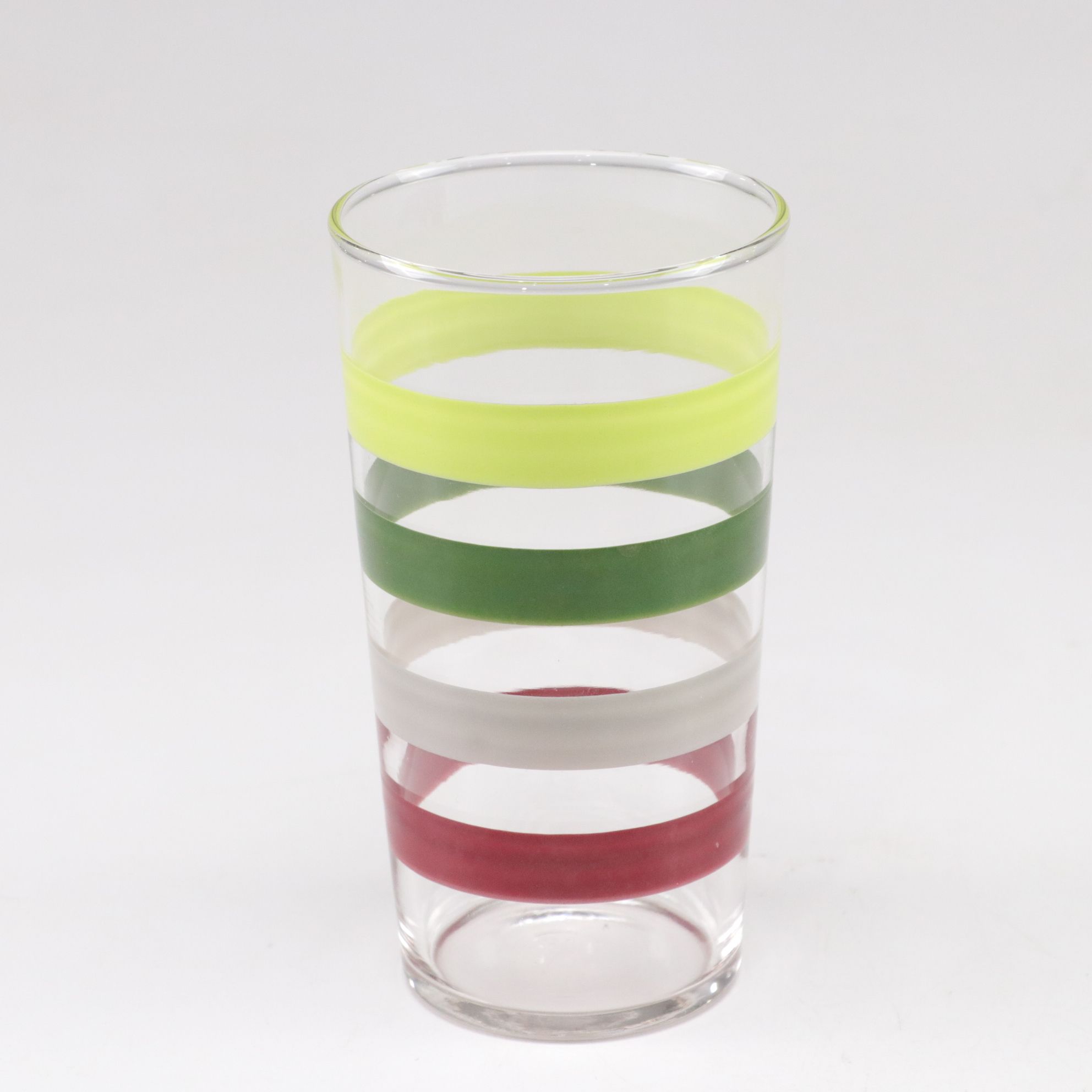 Libbey Glass Striped Carafe & Pedestal Juice Glasses with Fedral Glass Tumblers