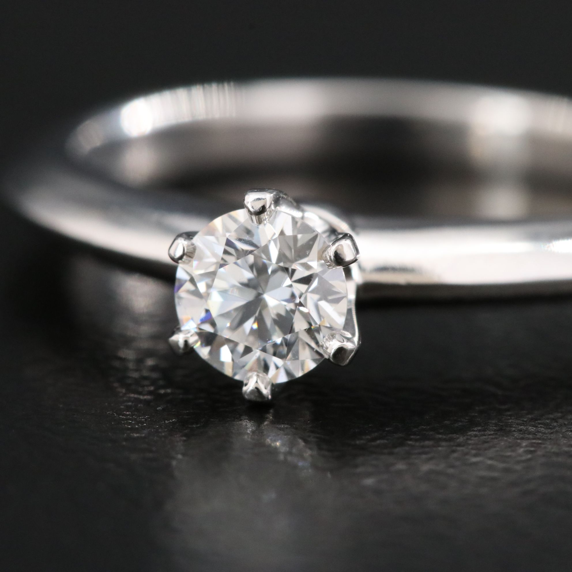 Tiffany & Co. Platinum 0.34 CT Diamond Knife Edge Solitaire Ring