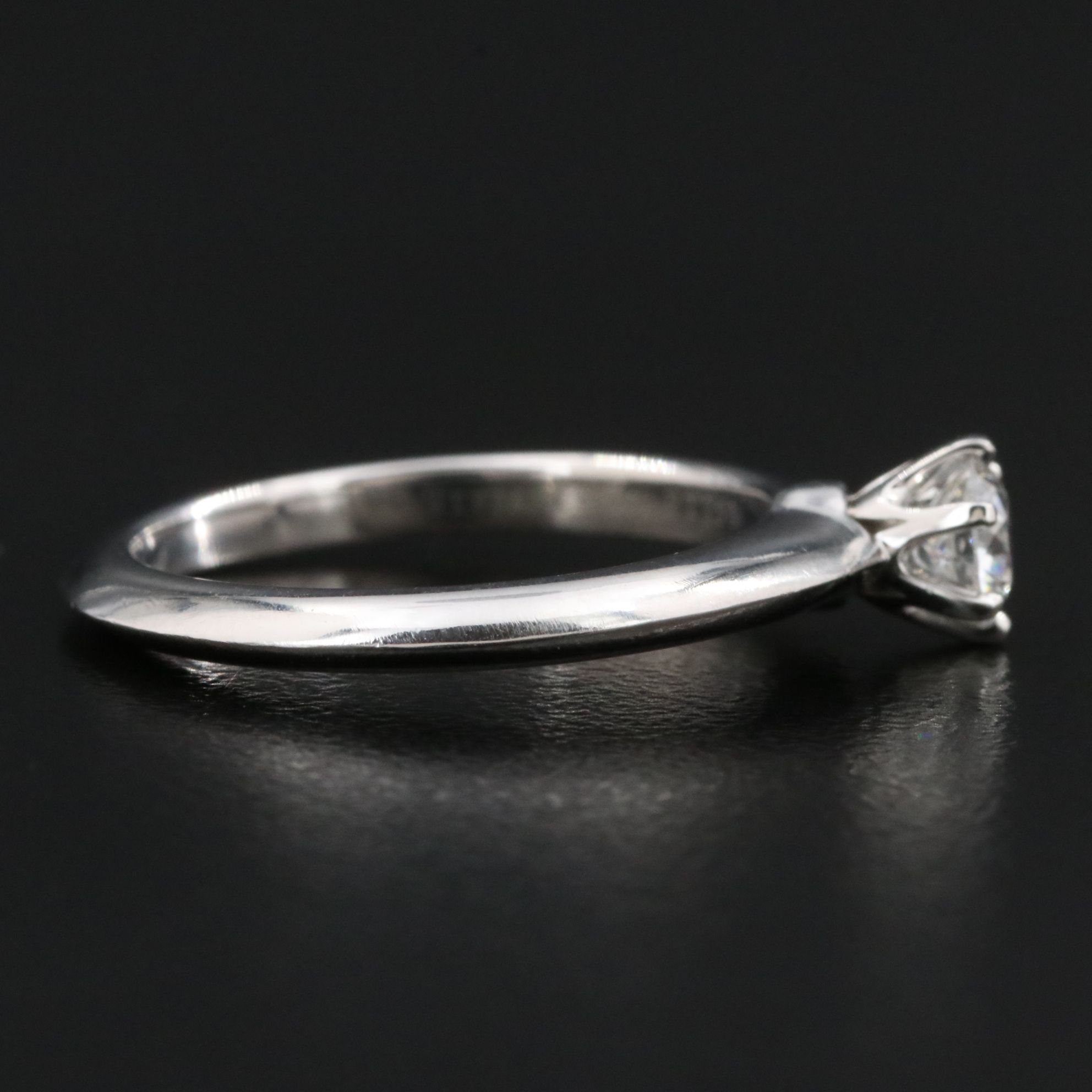 Tiffany & Co. Platinum 0.34 CT Diamond Knife Edge Solitaire Ring