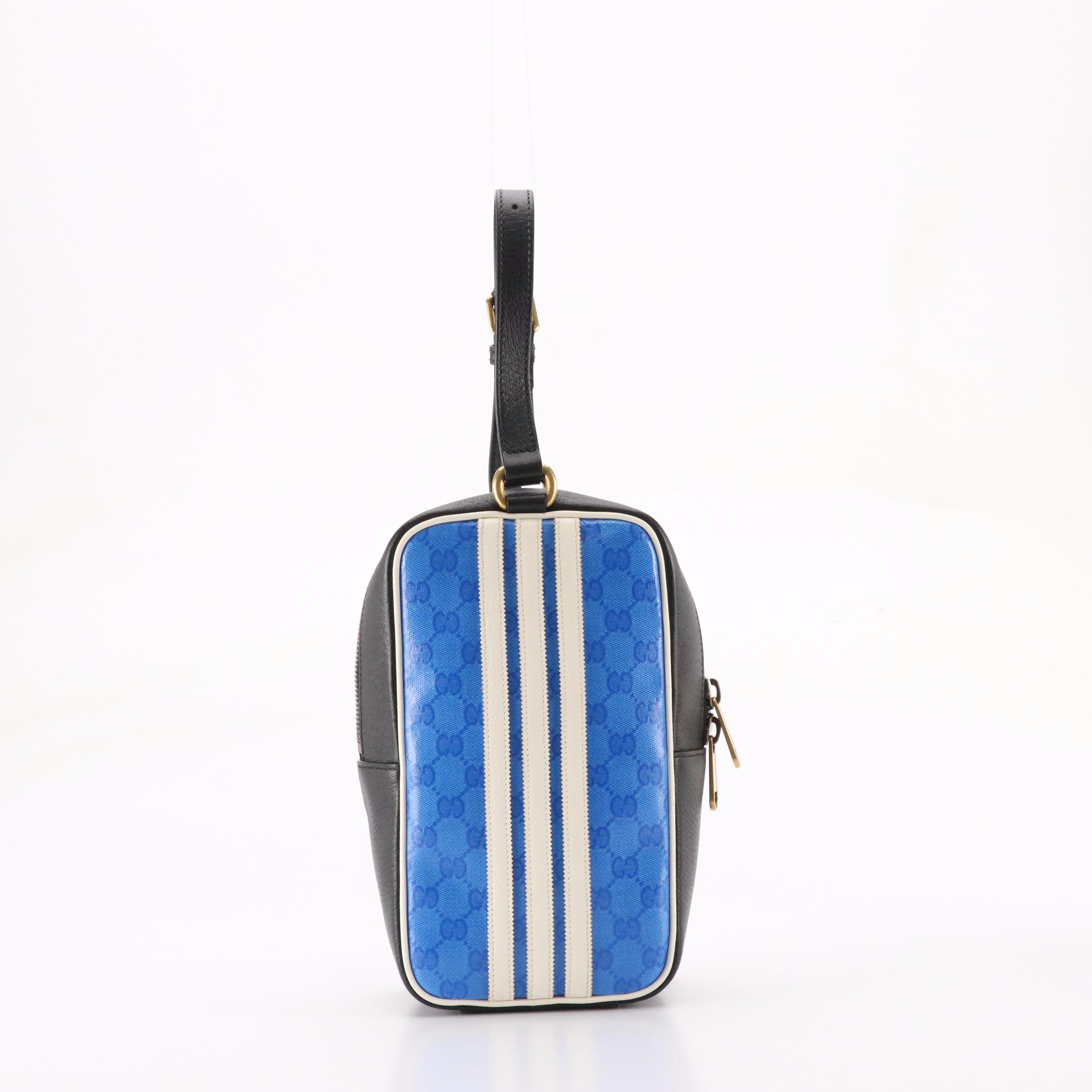 Gucci x adidas Small Sport Bag in Trefoil GG Supreme Canvas and Leather