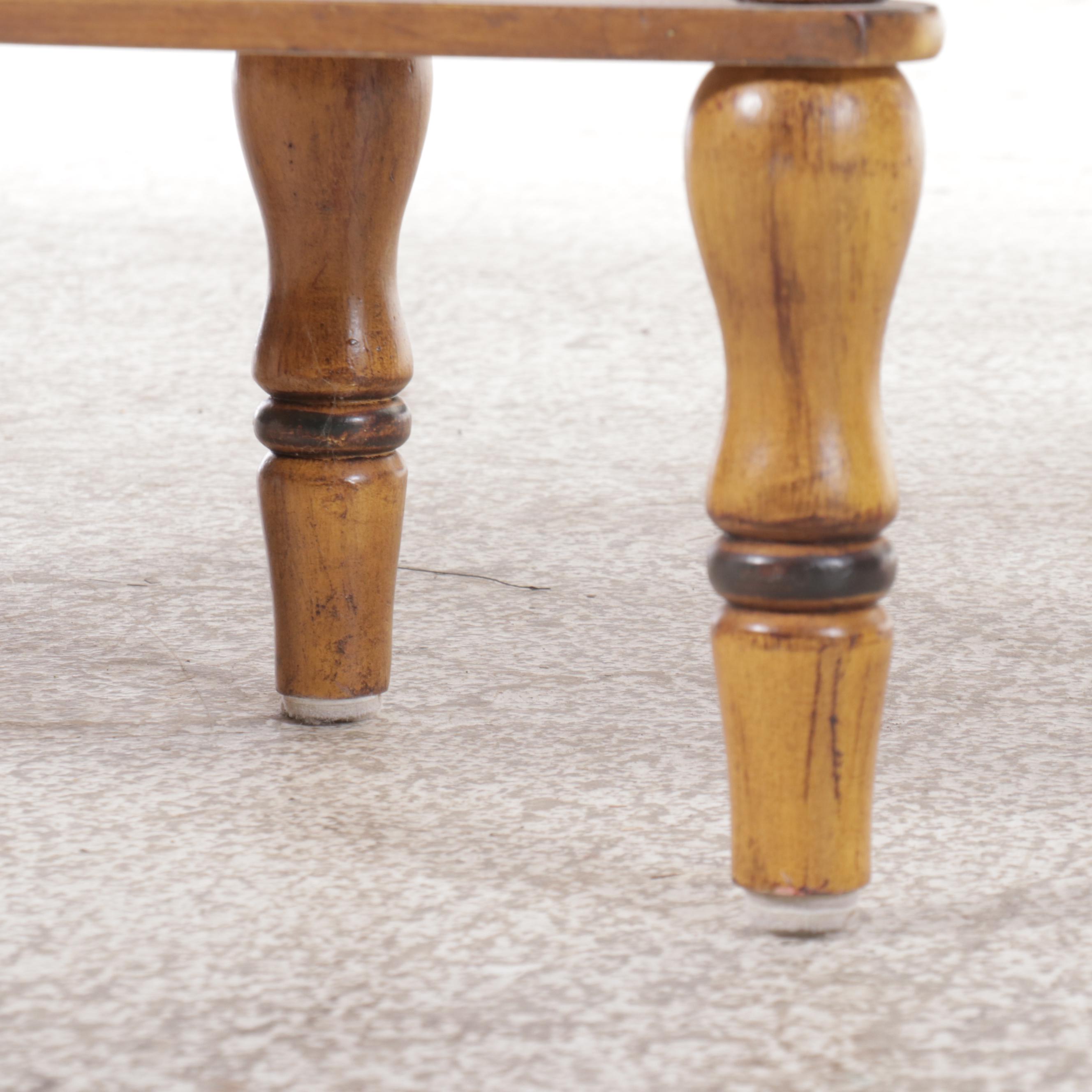 French Provincial Style Paint-Decorated Wood Demilune Console Table