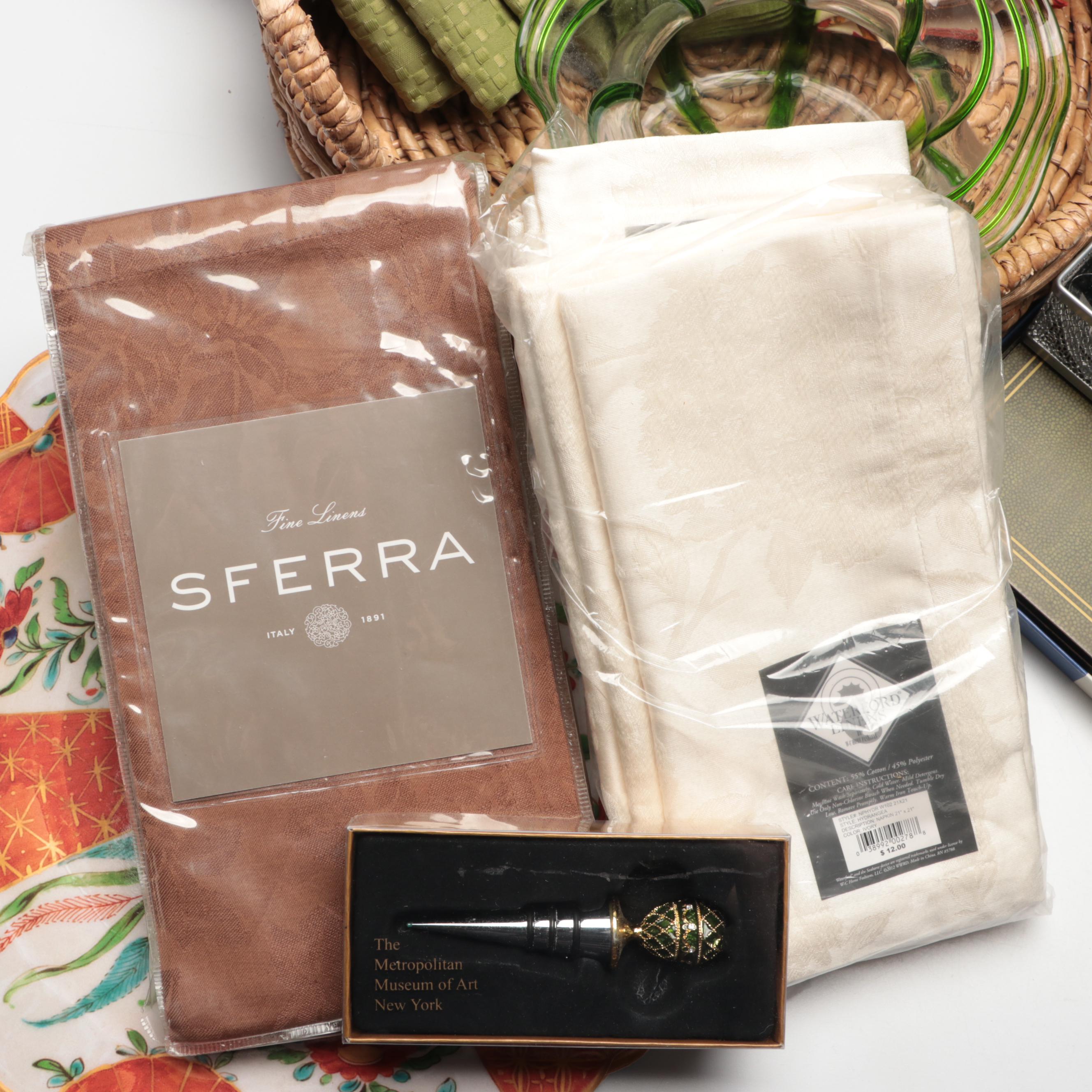 Waterford Cotton Blend Napkins, Pimpernel Cork Placemats, and More Table Décor