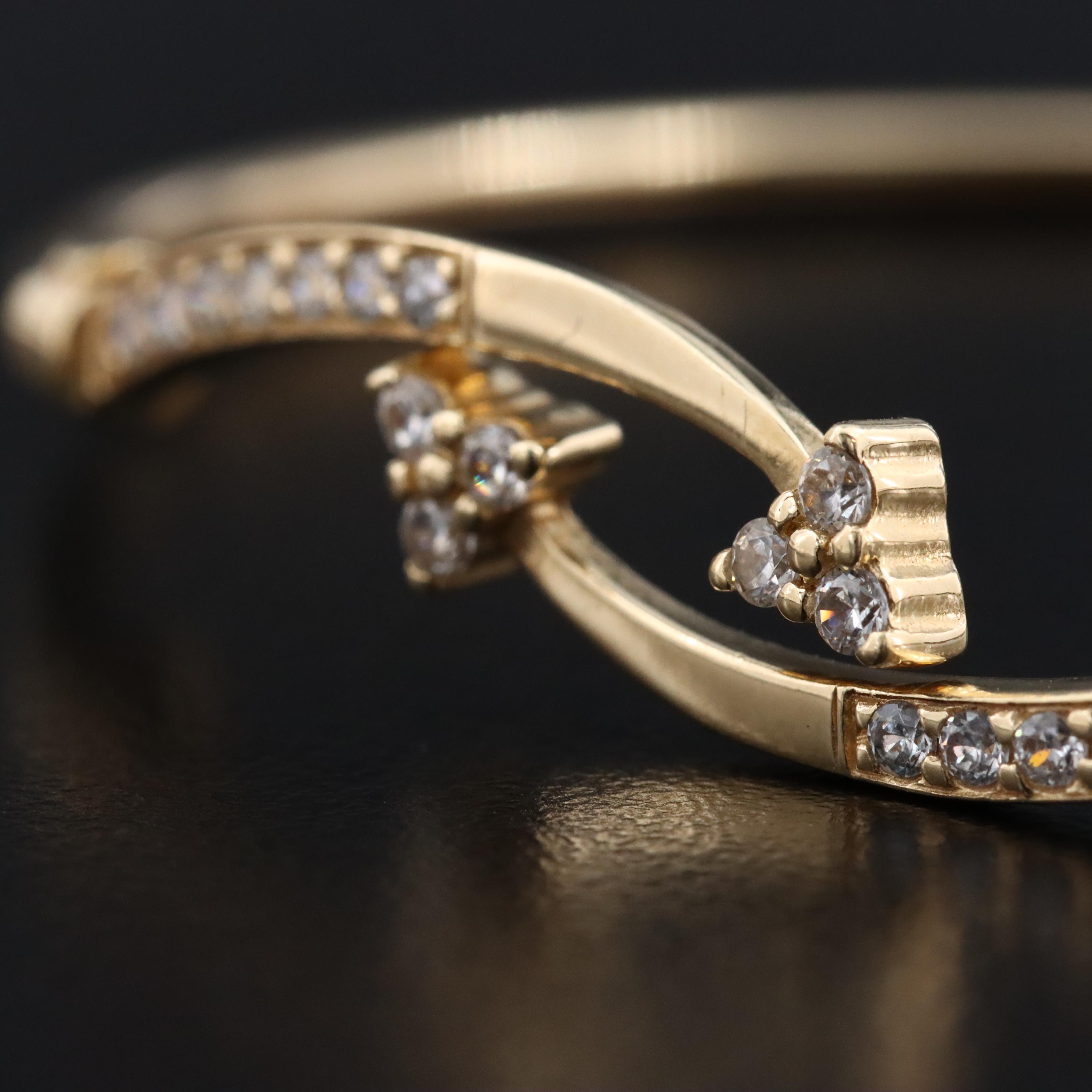 14K CZ Flexible Bangle Bracelet