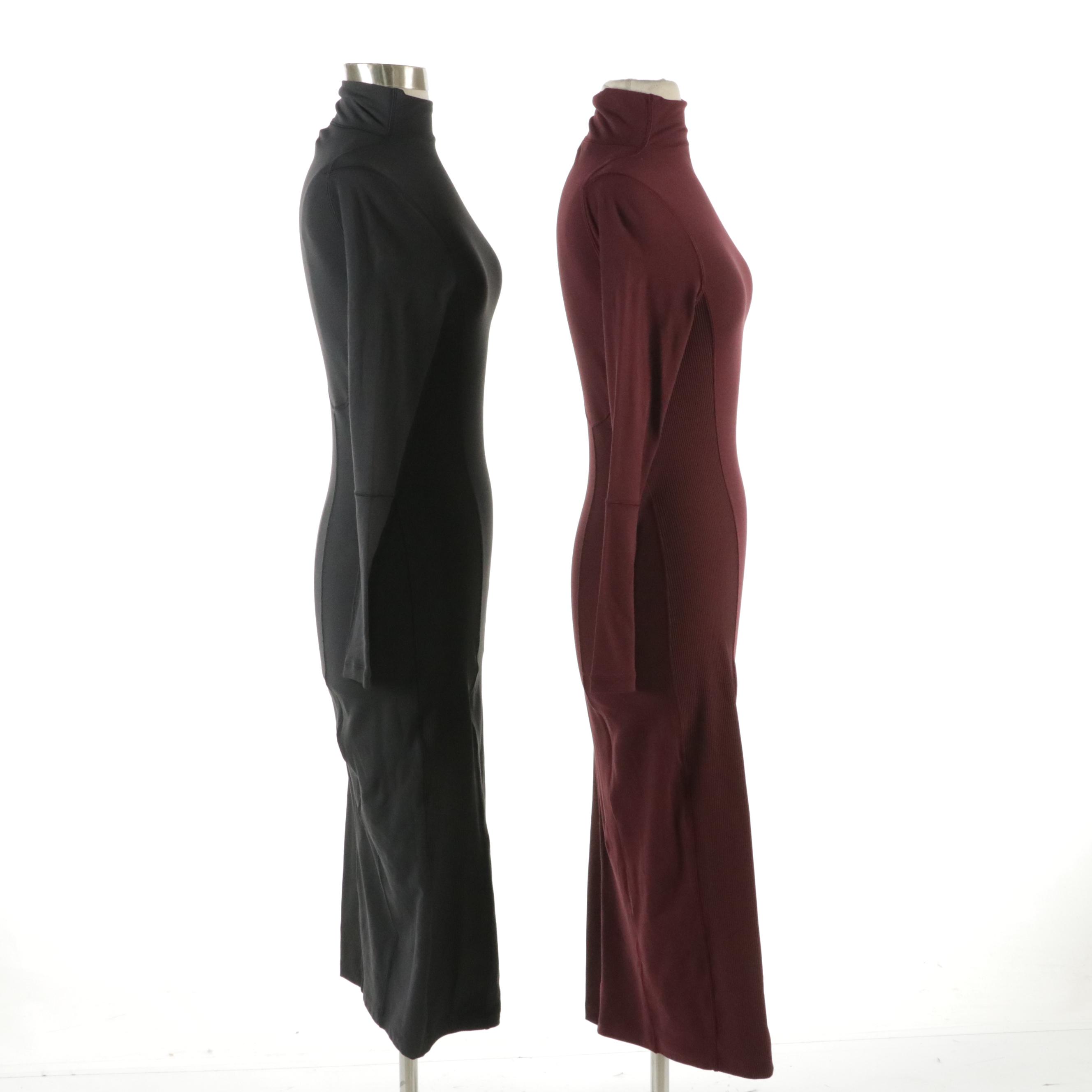 Lululemon It's Rulu Mock Neck Dresses in Black and Maroon, With Tags