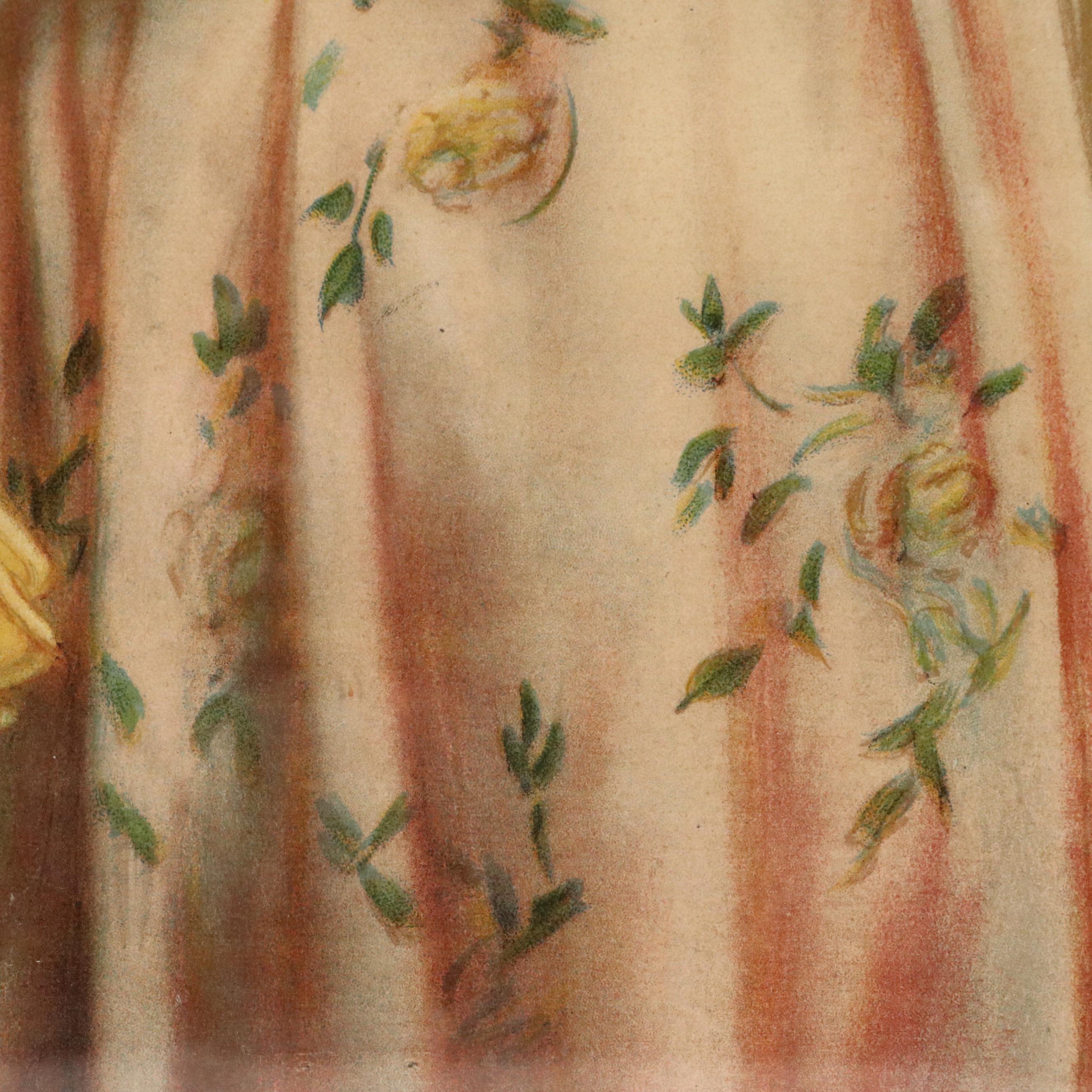 Chromolithograph of Young Girl with Dog, Circa 1921