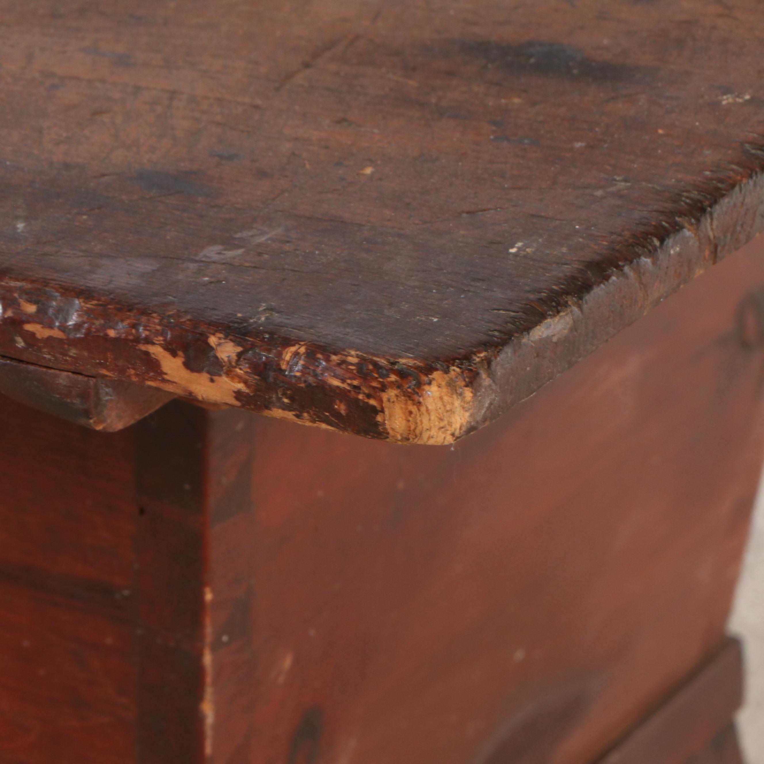 American Primitive Painted Wood Dough Box, Late 19th to Early 20th Century