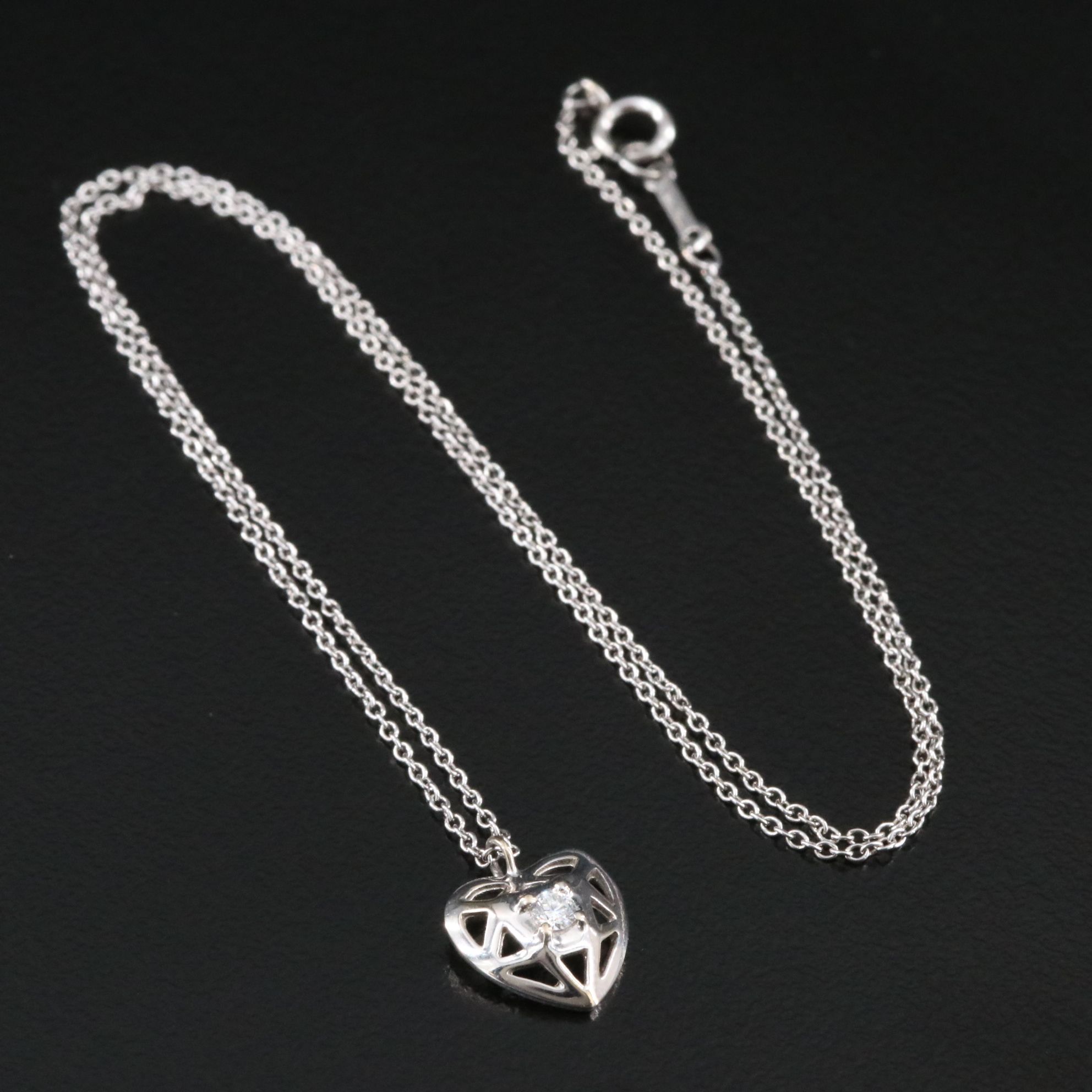 Paloma Picasso for Tiffany & Co. 18K Diamond Cut Out Heart Necklace