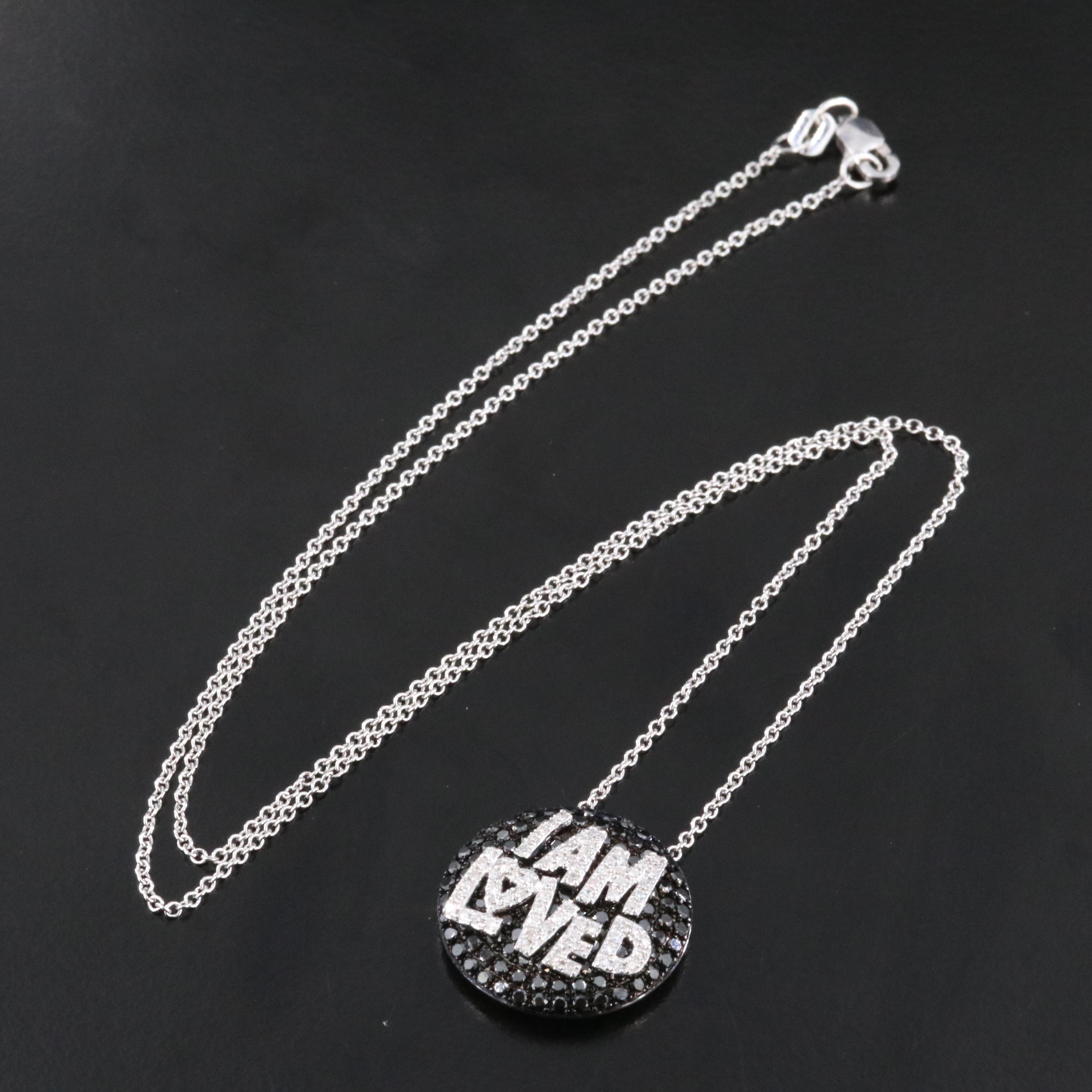 EFFY 14K "I am Loved" 1.12 CTW Diamond Pendant Necklace