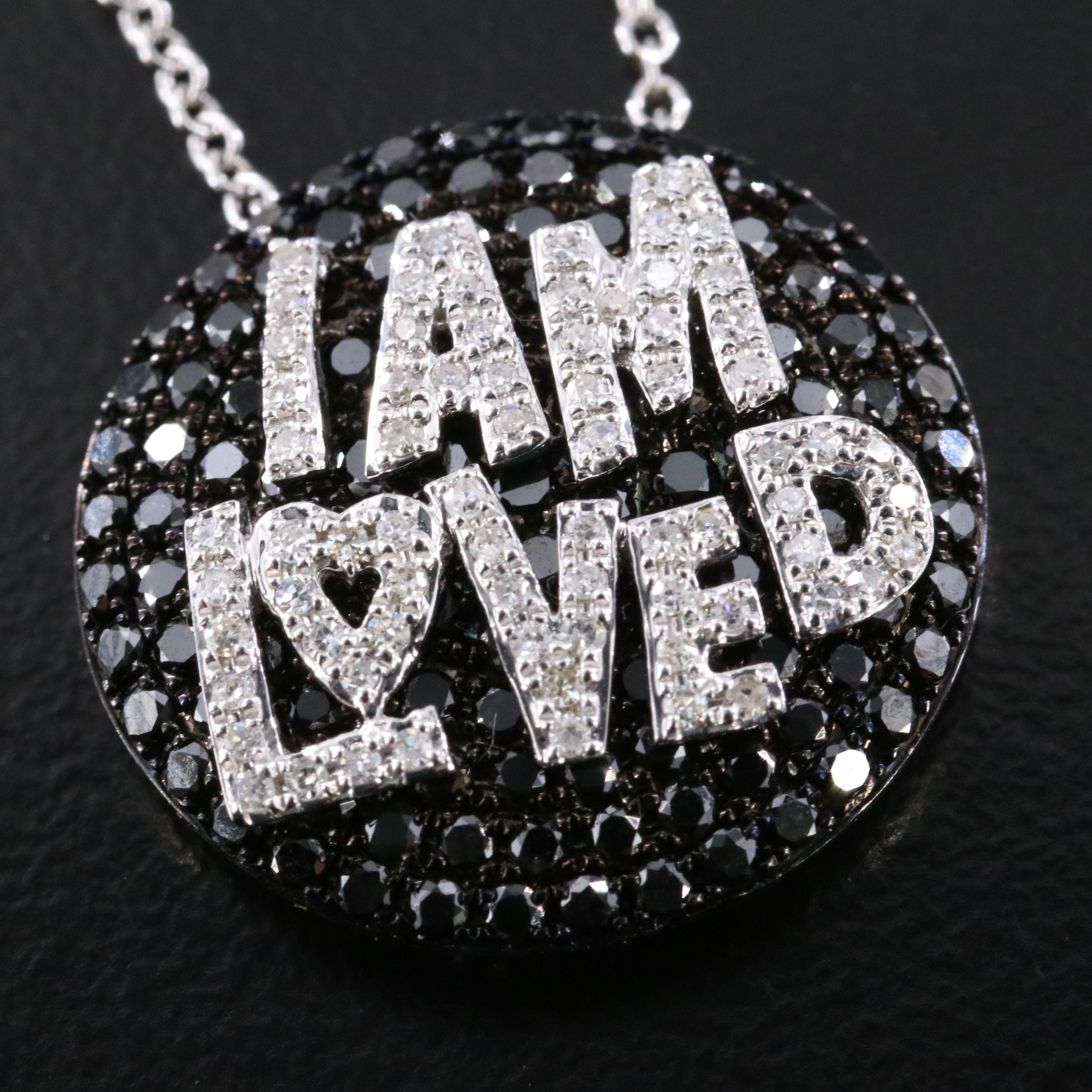 EFFY 14K "I am Loved" 1.12 CTW Diamond Pendant Necklace