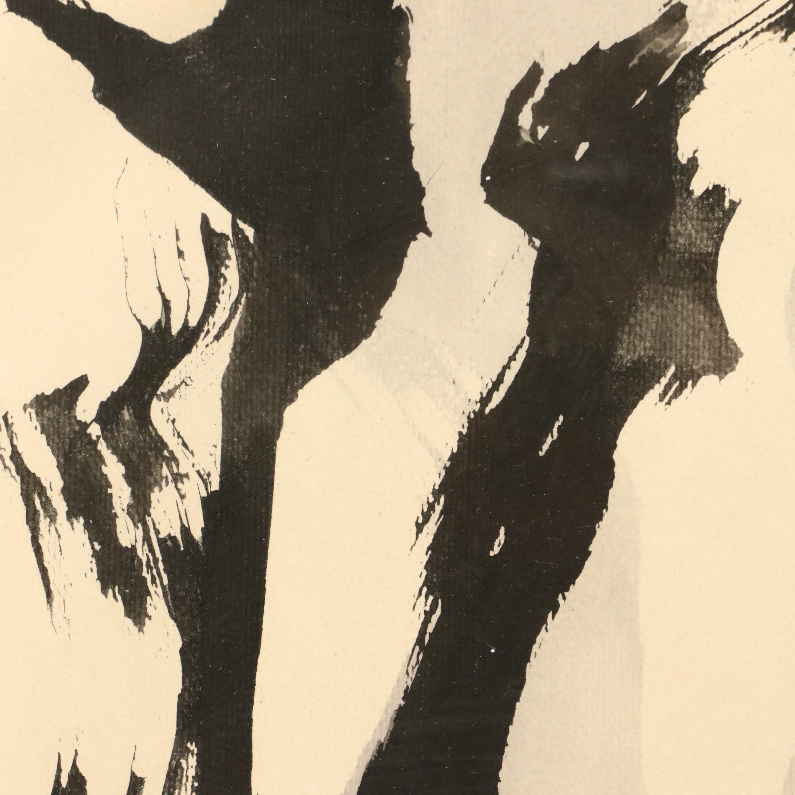 Mildred Fischer Abstract Ink Landscape "Notes from an Olive Grove," 1962