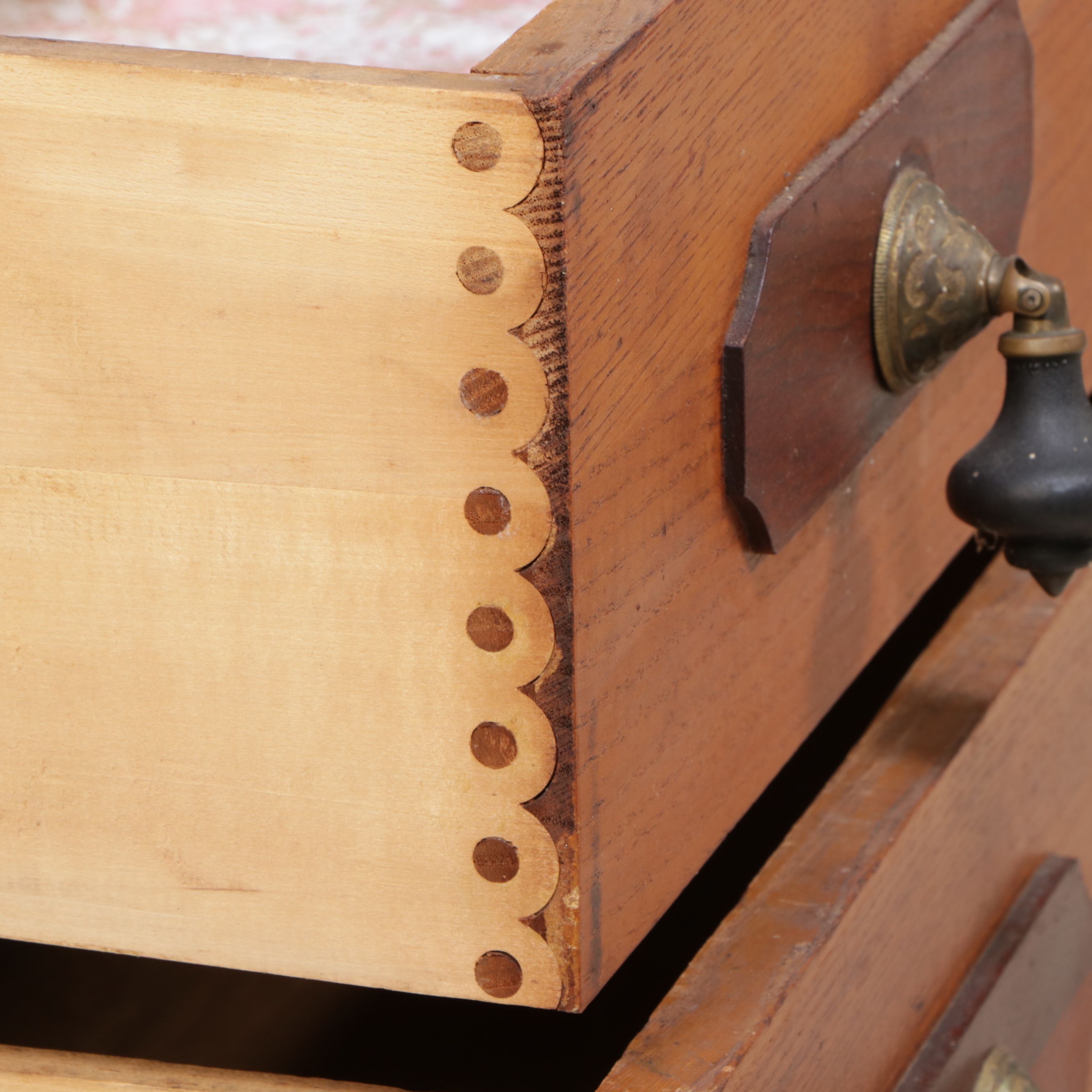 Victorian Oak Dresser and Mirror, Late 19th Century