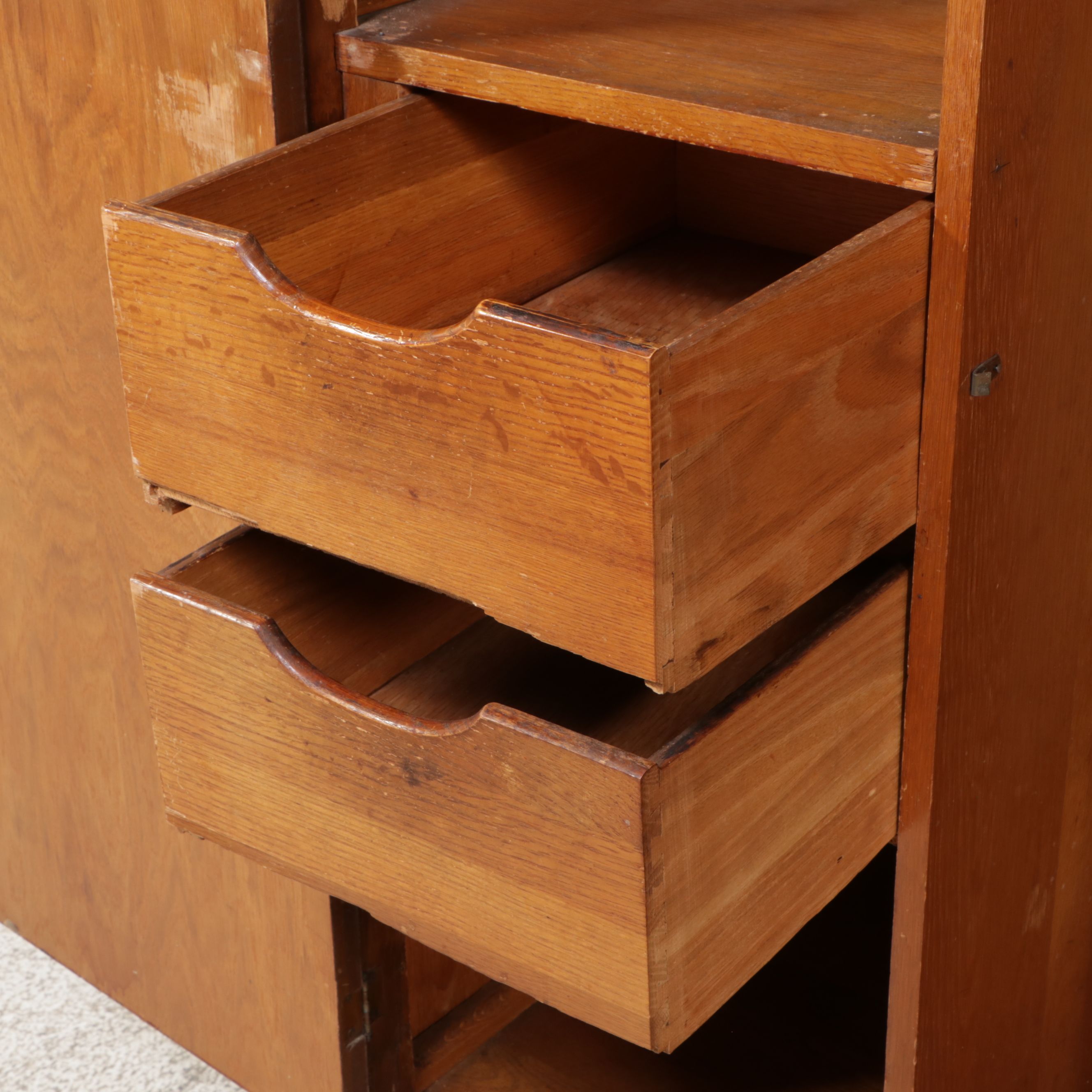 Edwardian Mahogany with Floral Motif Inlays Wardrobe